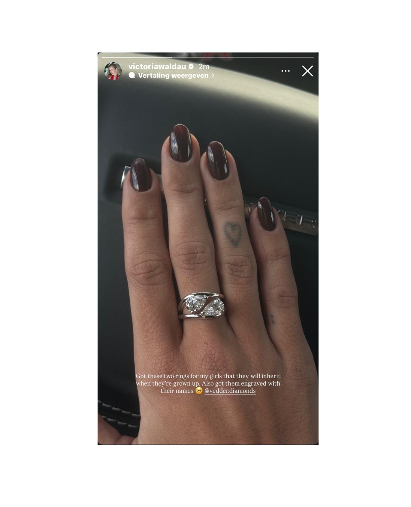 Sideways Pear Ring - Friendship Ring Set