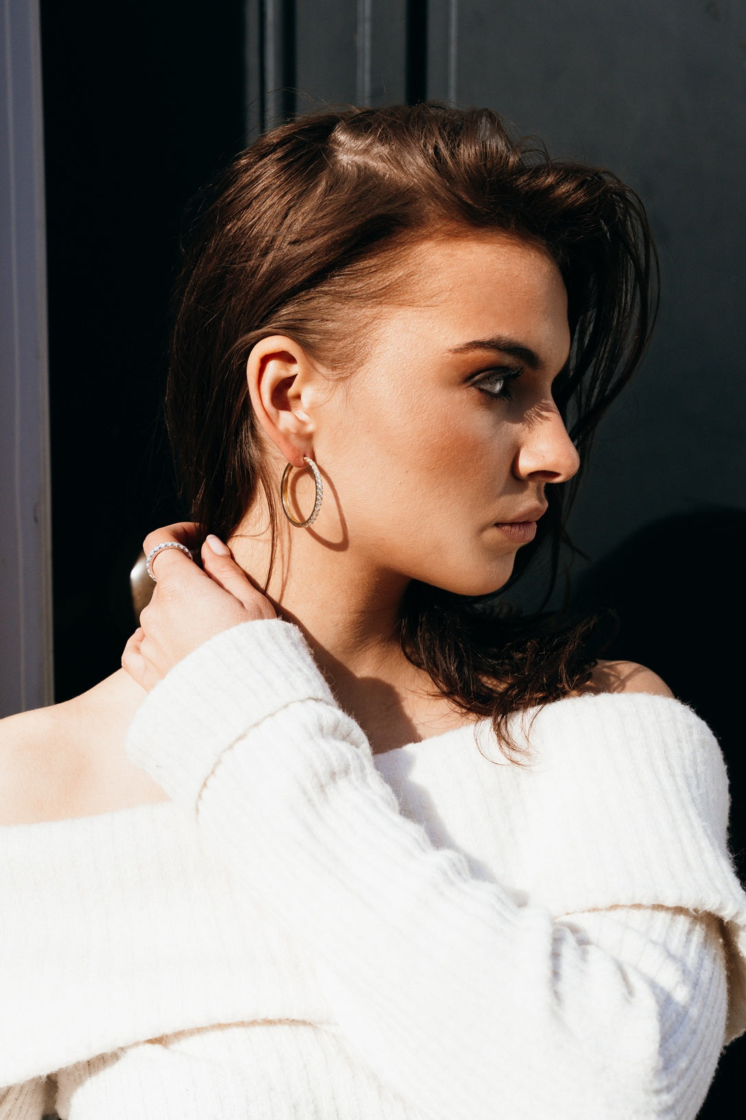 The Classic Diamond Hoops (30mm)
