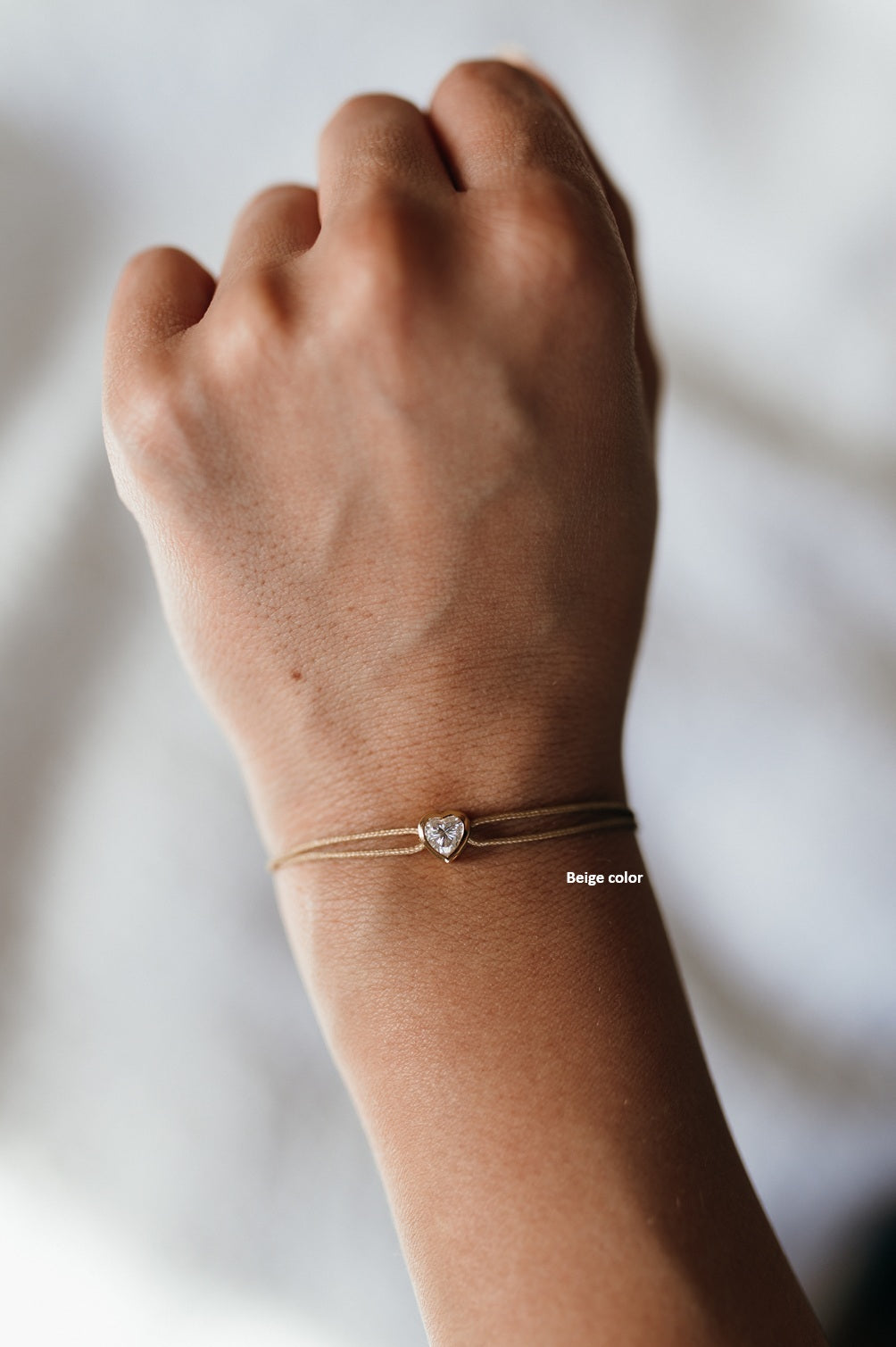 Heart Diamond Cord Bracelet