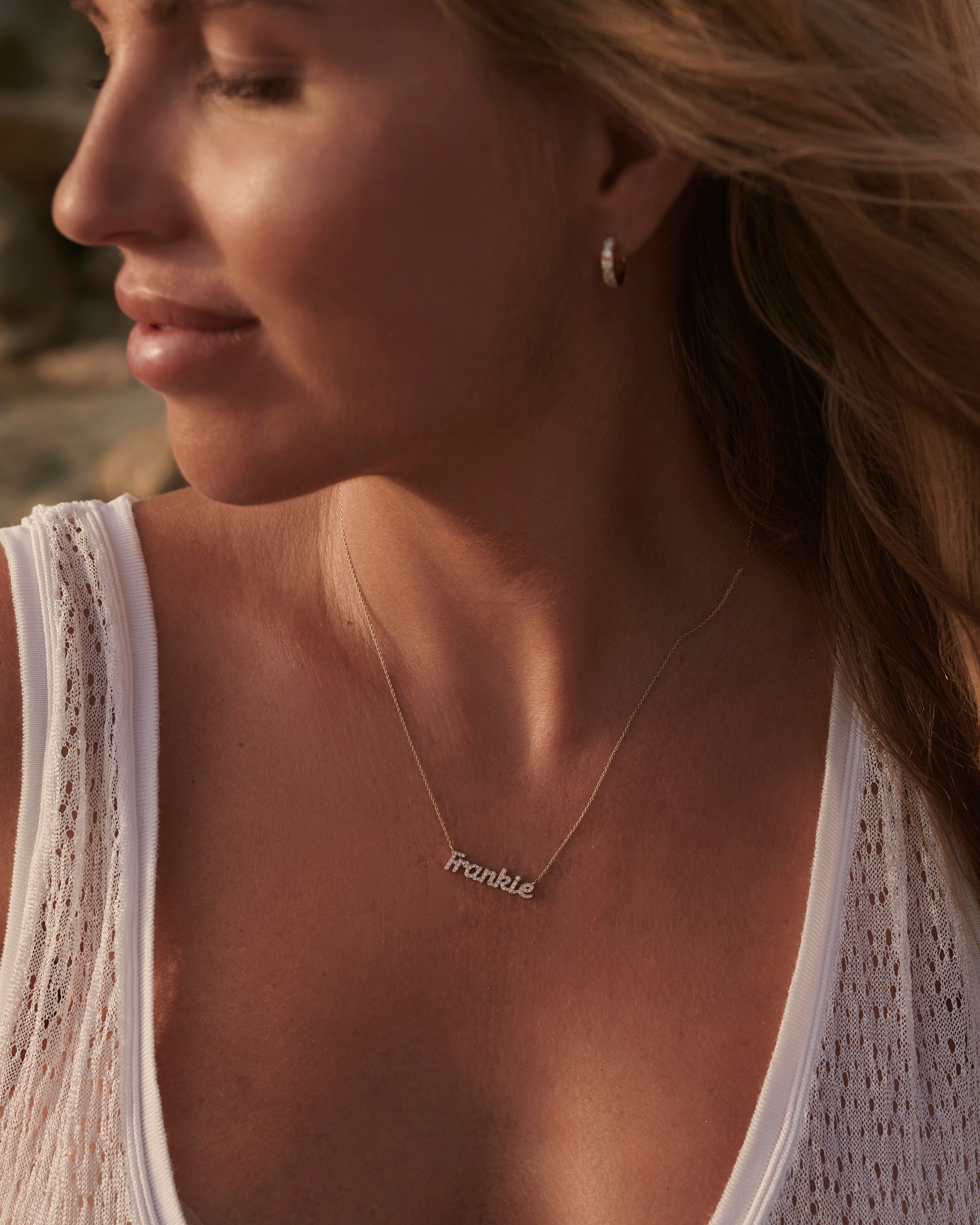 Gepersonaliseerde Diamanten Naam Ketting