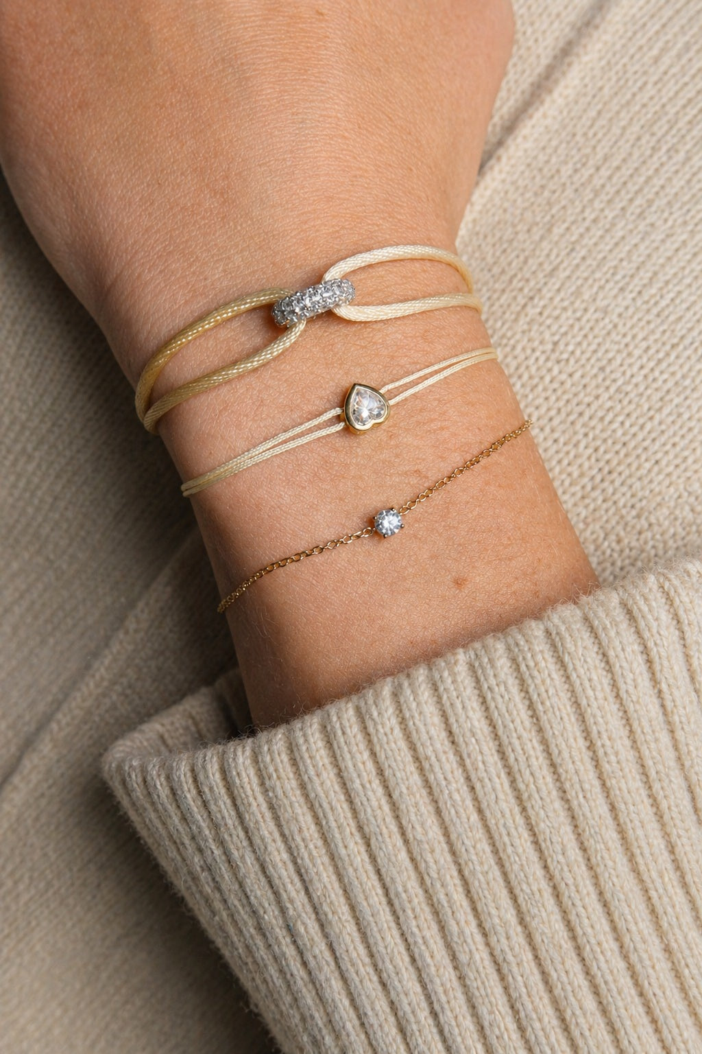 Diamond Donut Cord Bracelet