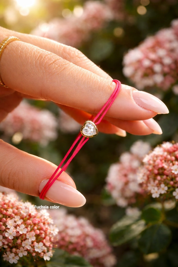Heart Diamond Cord Bracelet