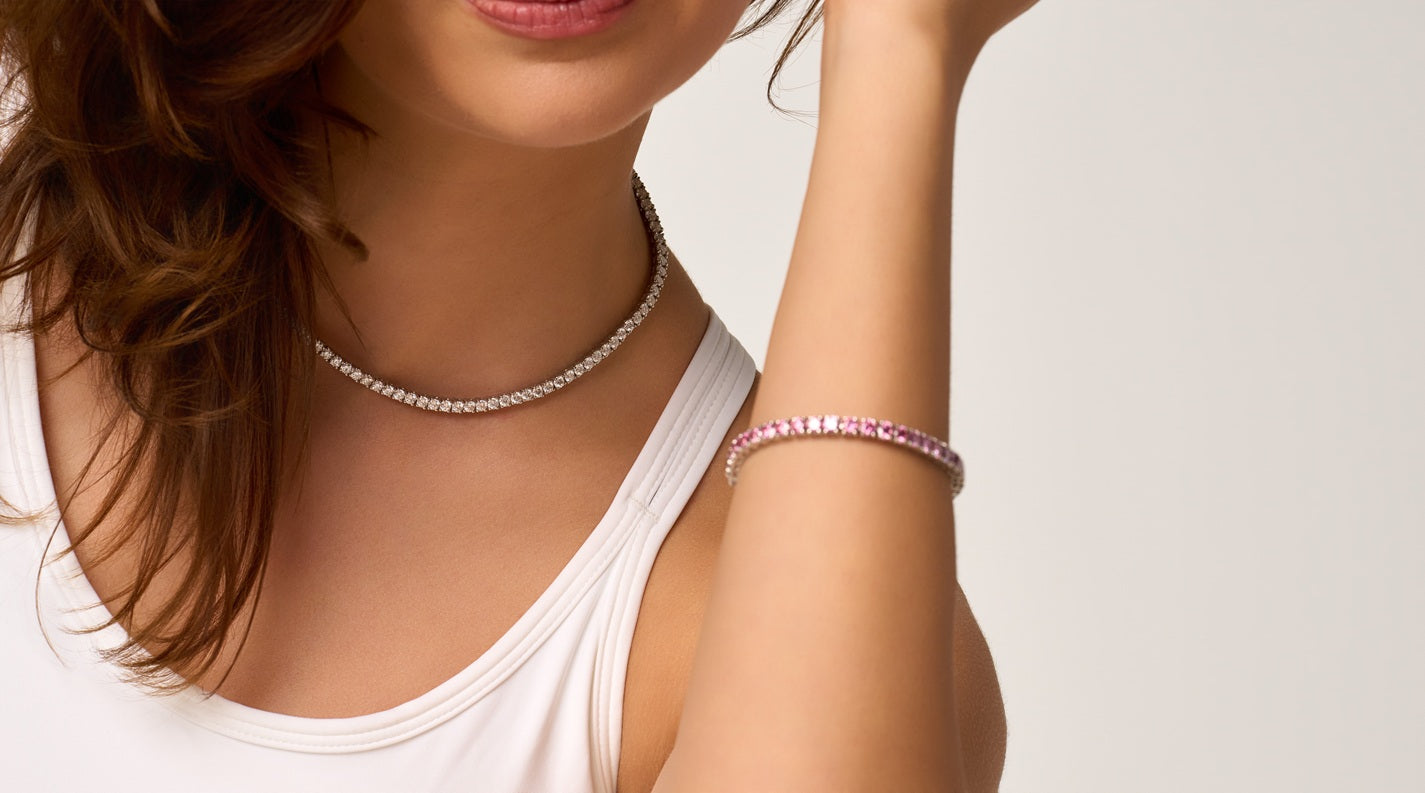 Fijne 11-Kleuren 13ct Diamanten Tennis Collier