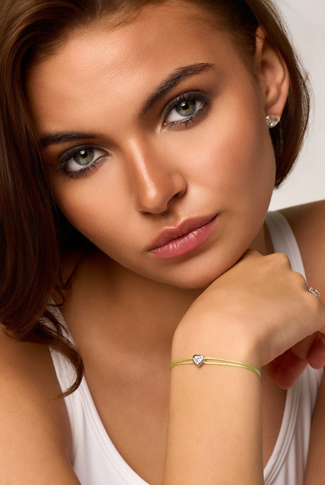 Heart Moissanite Cord Bracelet