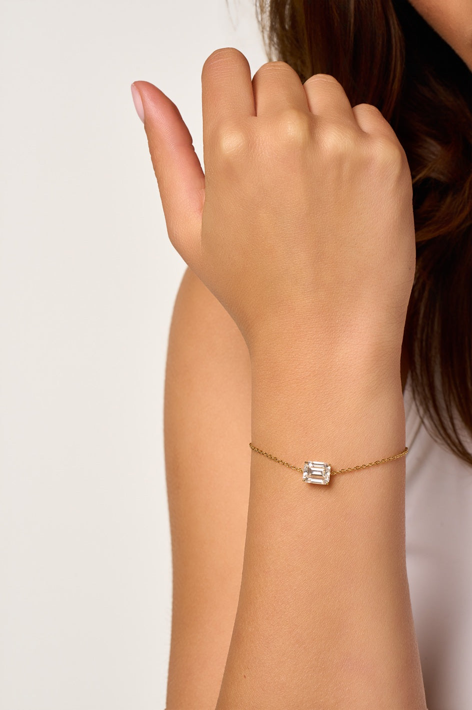 Armband met smaragdgeslepen diamant