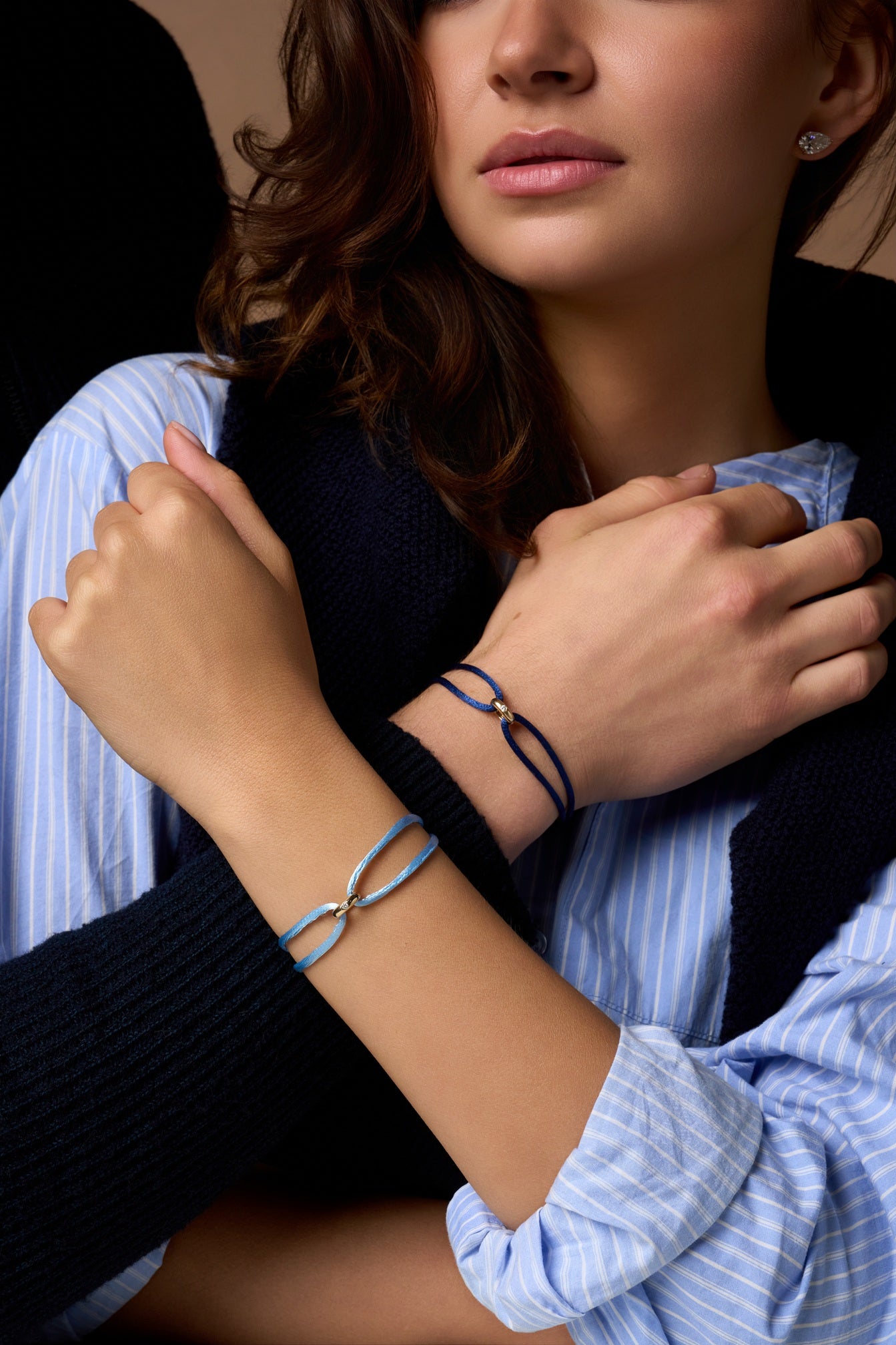 Solitaire Diamond Donut Cord Bracelet