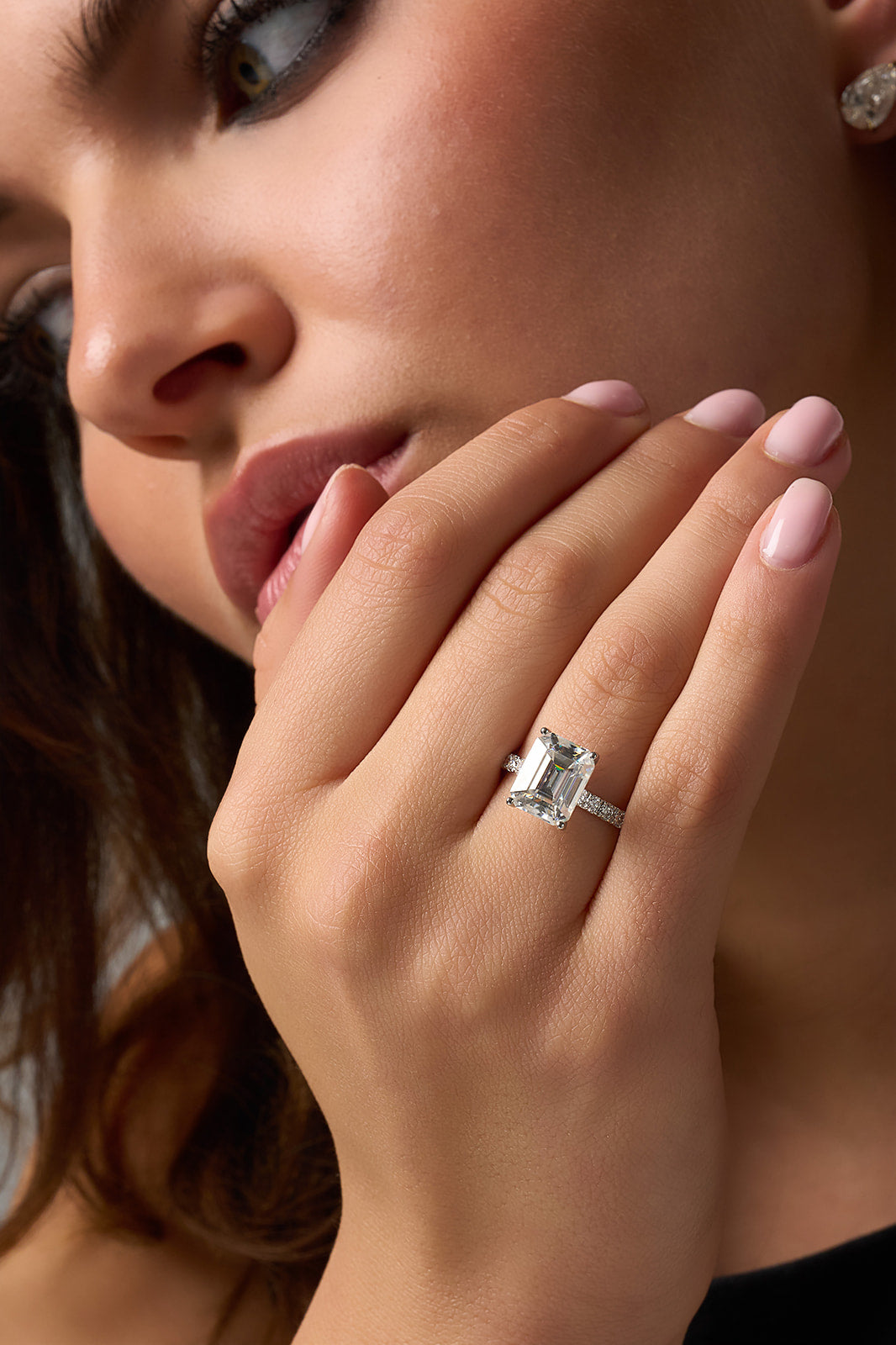 Emerald Geslepen Verlovingsring - Tijdloze Elegantie Collectie