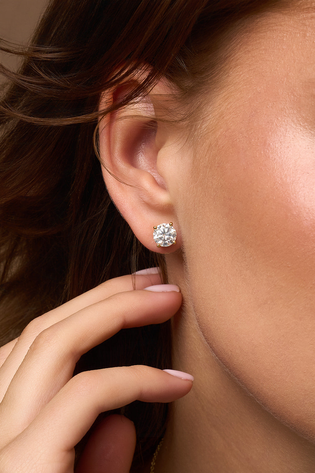 Luxe Ronde Diamanten Oorbel (Enkel)