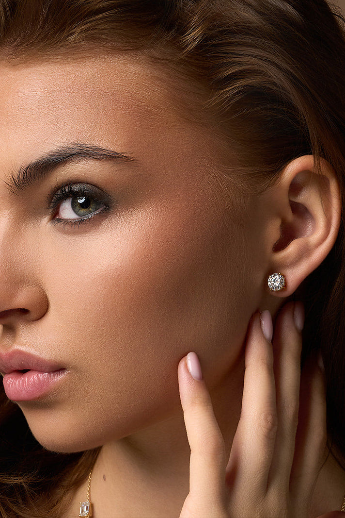 Luxury Pendientes Redondos de Diamante (Par)