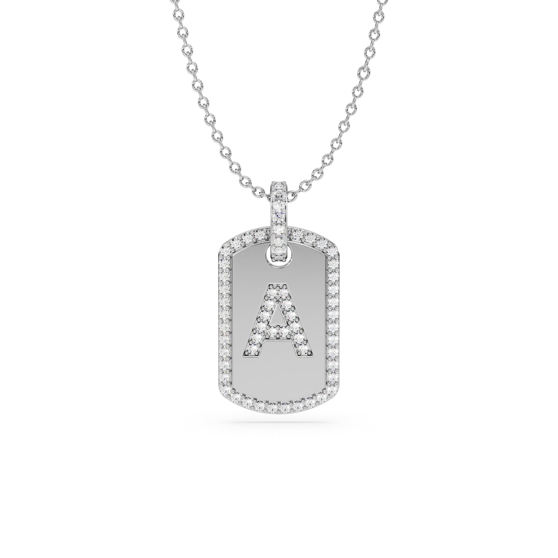 14K White gold_Letter: A