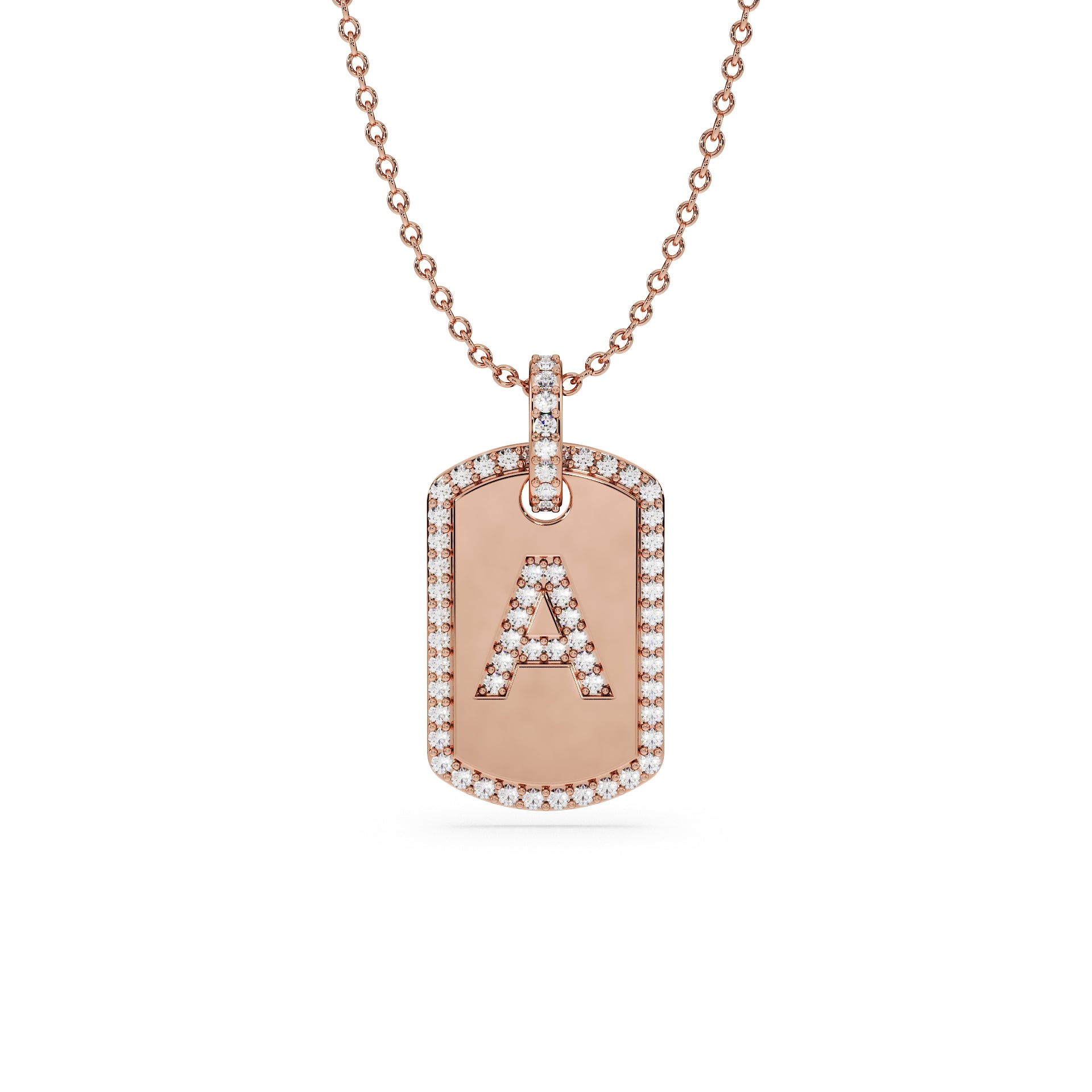 14K Rose gold_Letter: A