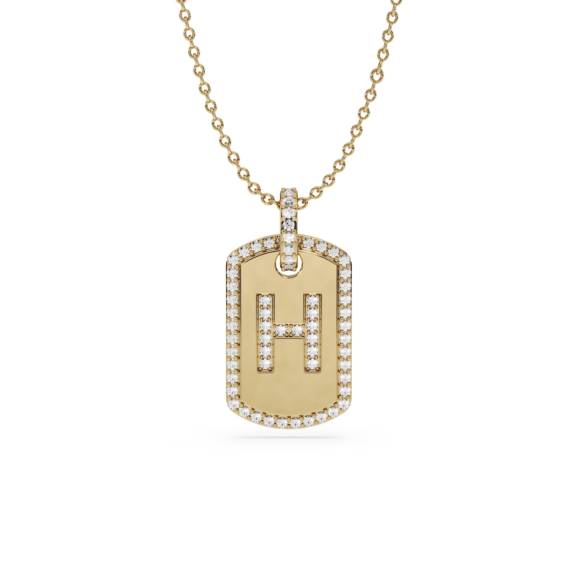 14K Yellow gold_Letter: H