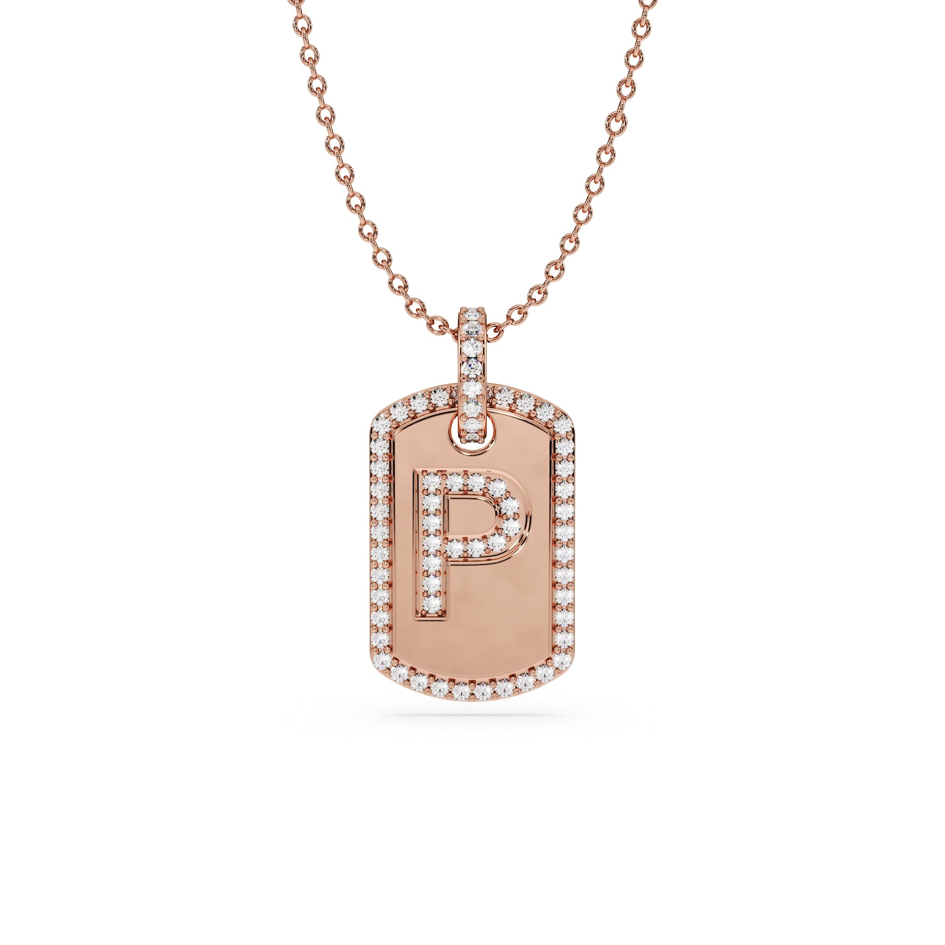 14K Rose gold_Letter: P