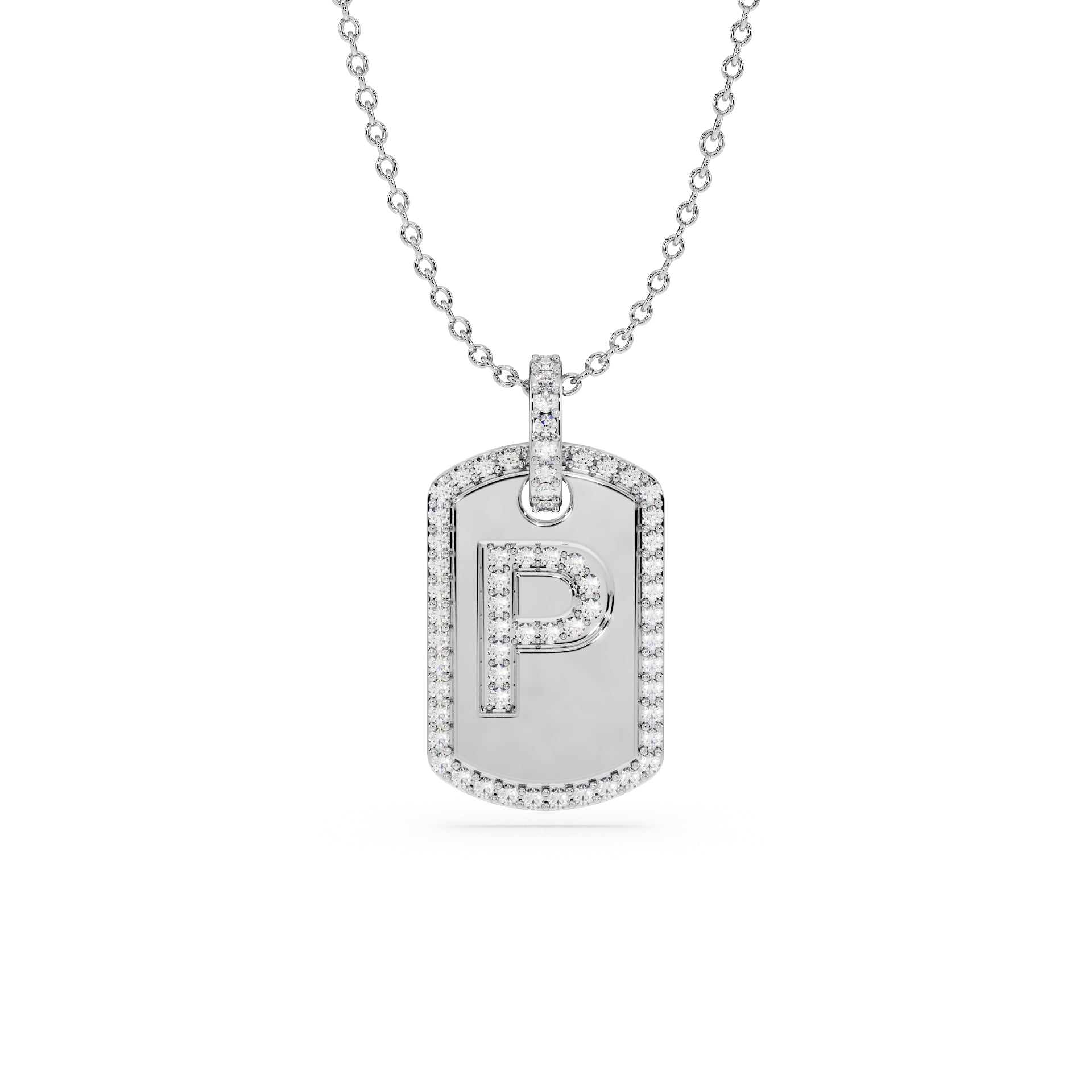 14K White gold_Letter: P