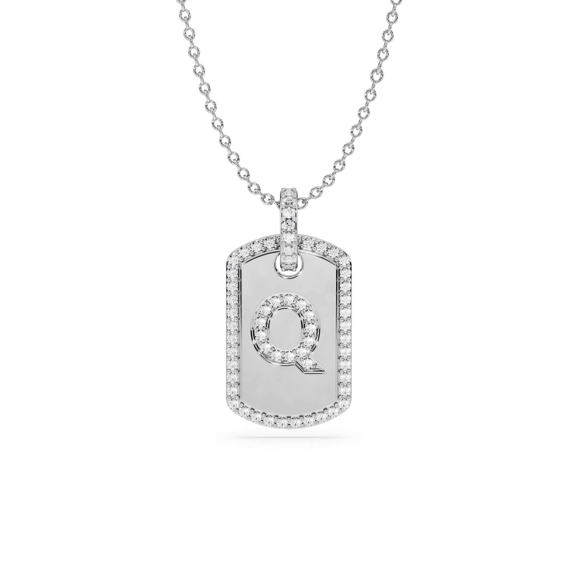 14K White gold_Letter: Q