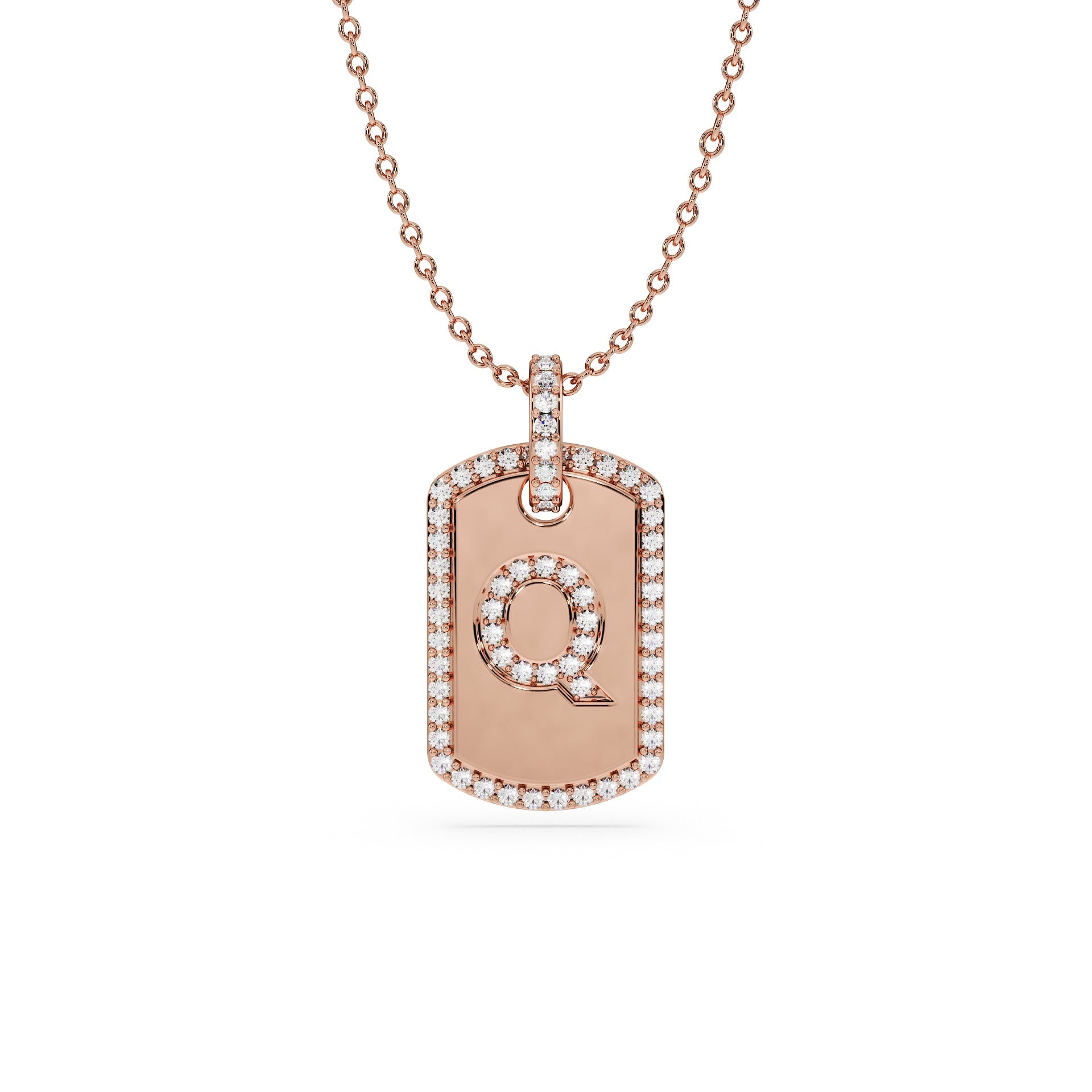 14K Rose gold_Letter: Q