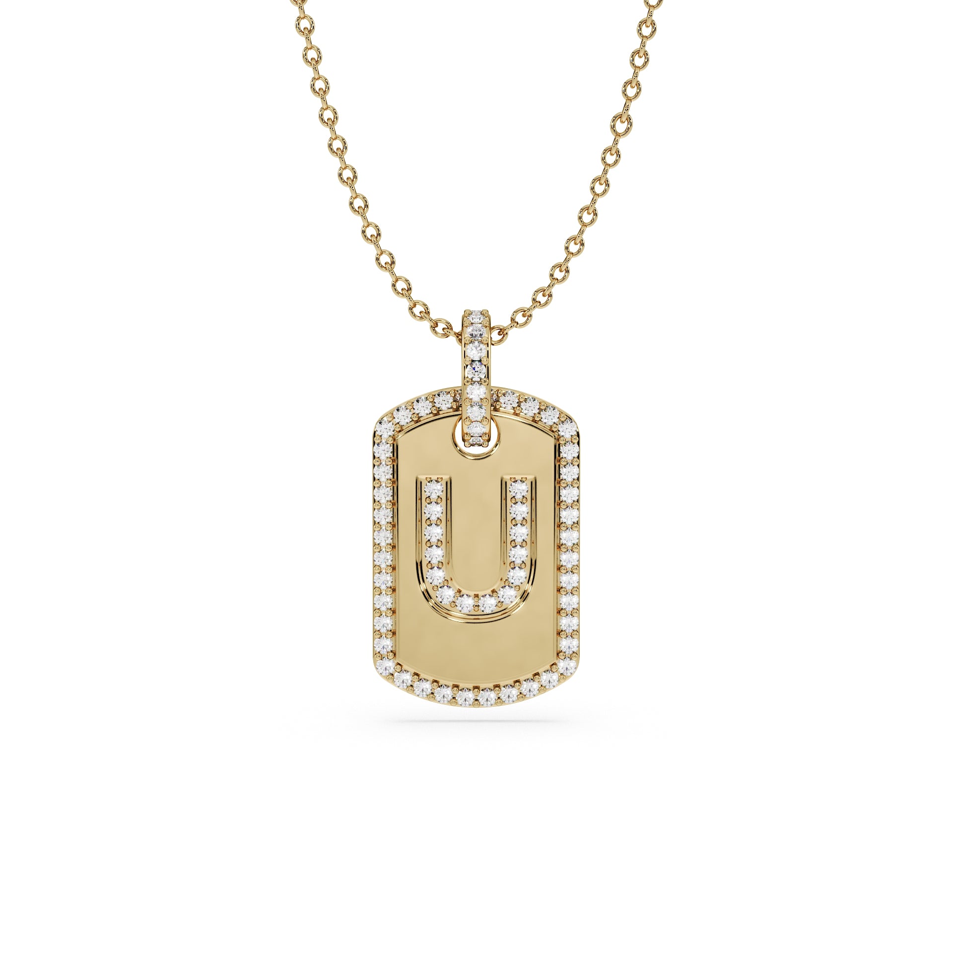 14K Yellow gold_Letter: U