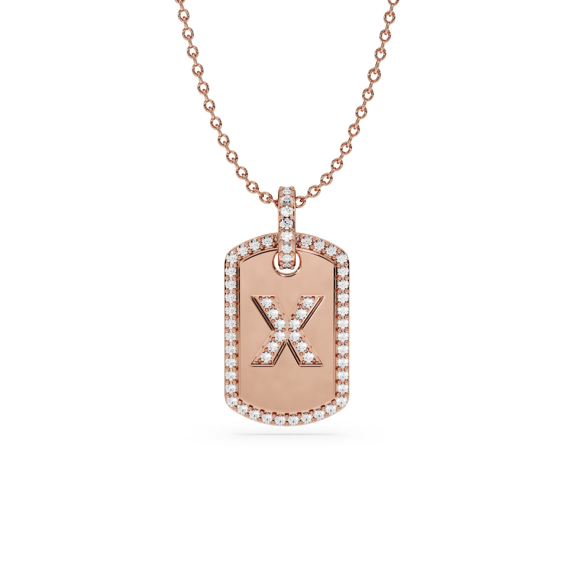 14K Rose gold_Letter: X