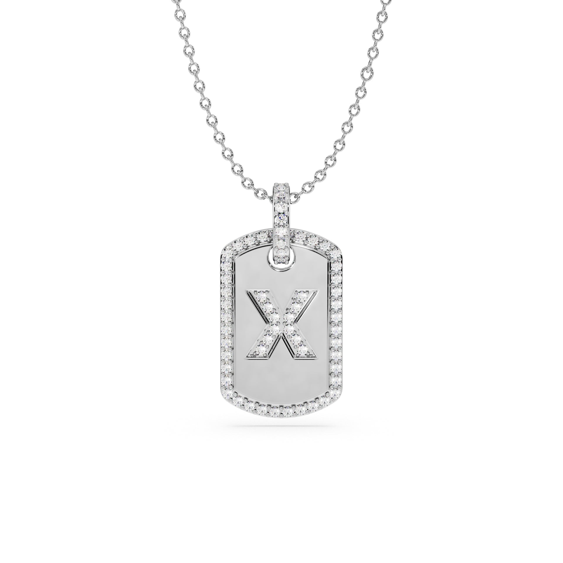14K White gold_Letter: X