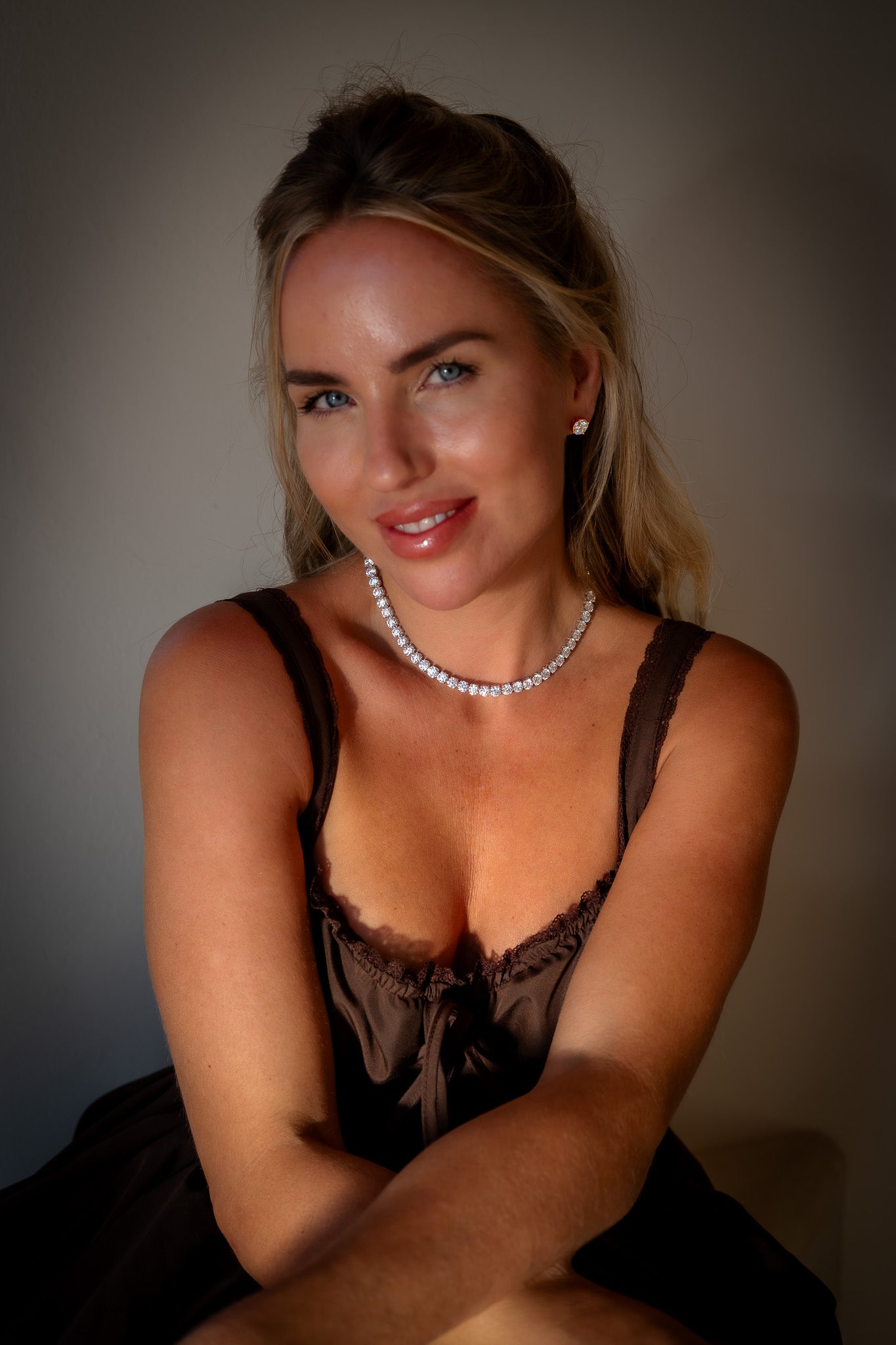 Anne's Subtle 11-Color 52ct Diamond Tennis Necklace