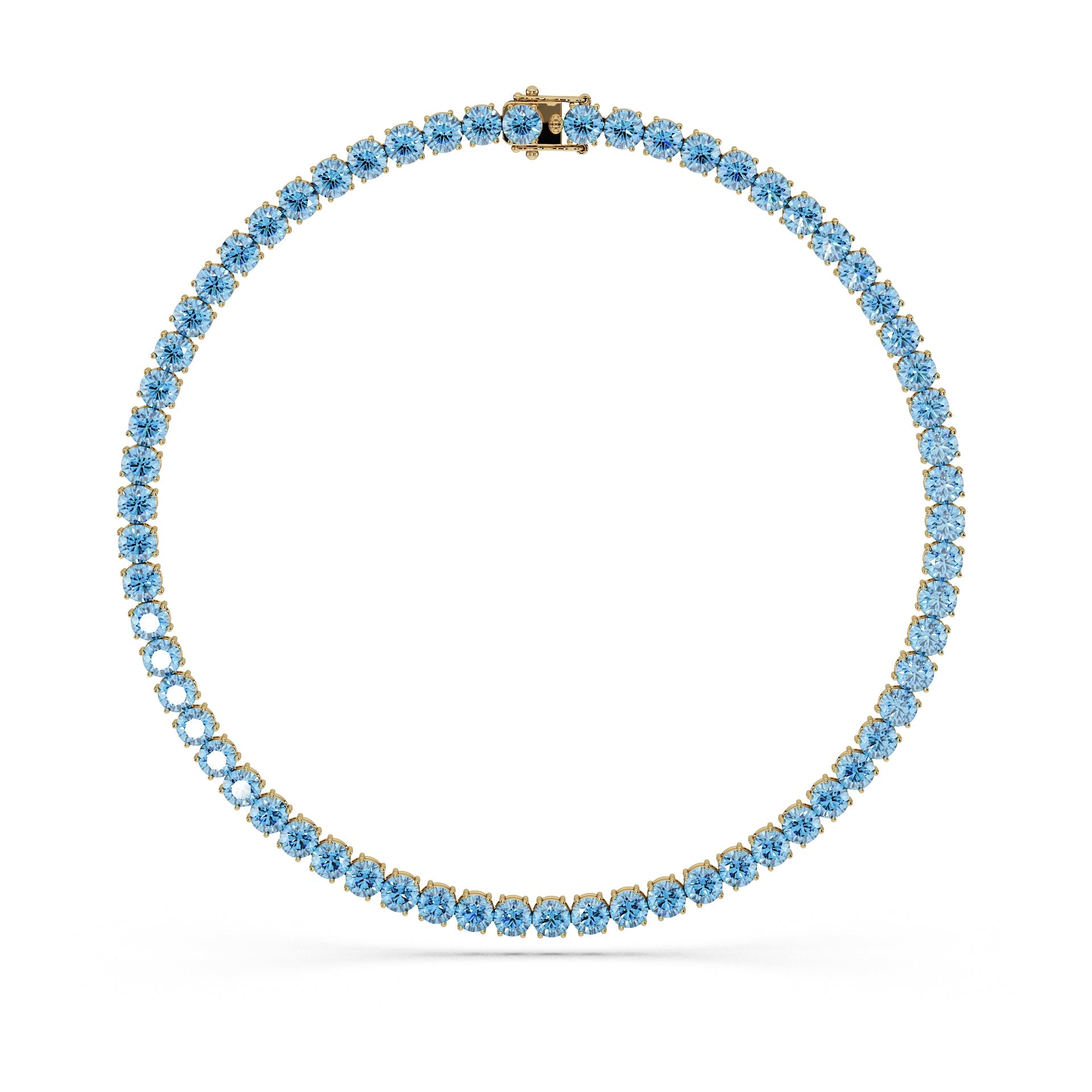 14K Yellow gold_Ice Blue Diamond