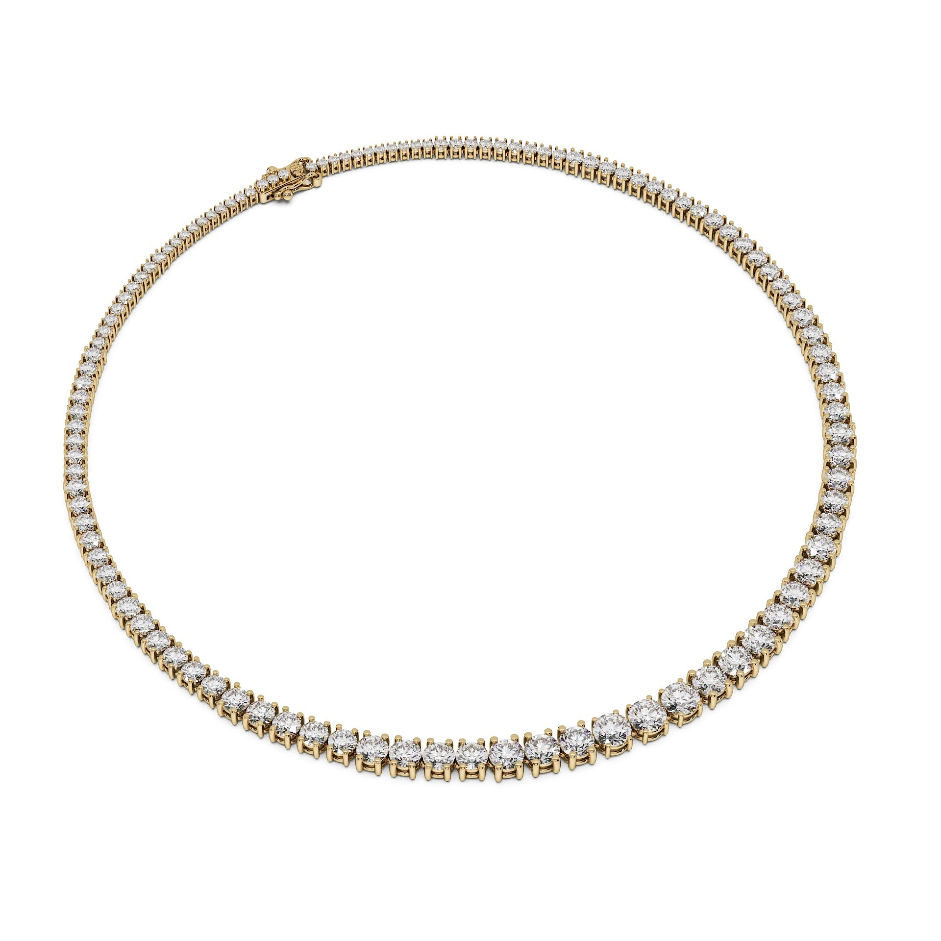 Dynamic Graduating 22ct Diamond Tennis Necklace