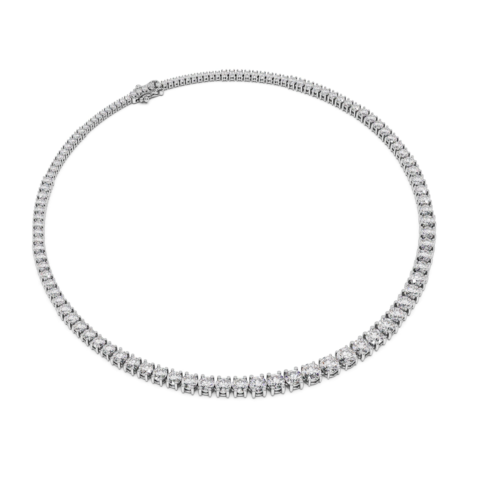 Dynamic Graduating 22ct Diamond Tennis Necklace
