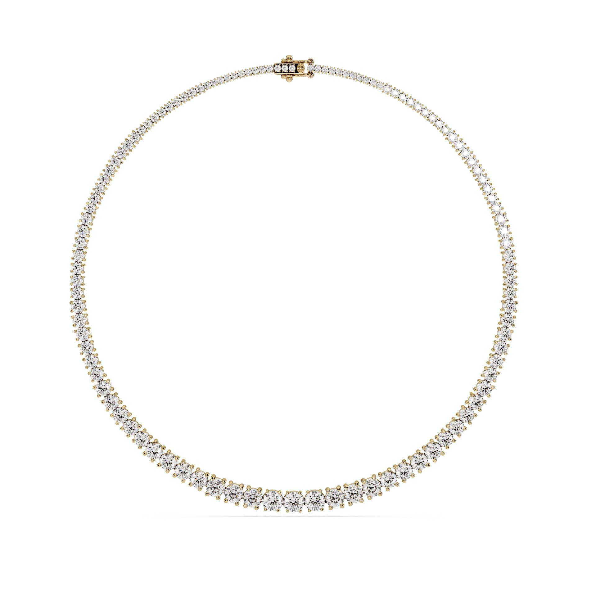 Dynamic Graduating 22ct Diamond Tennis Necklace