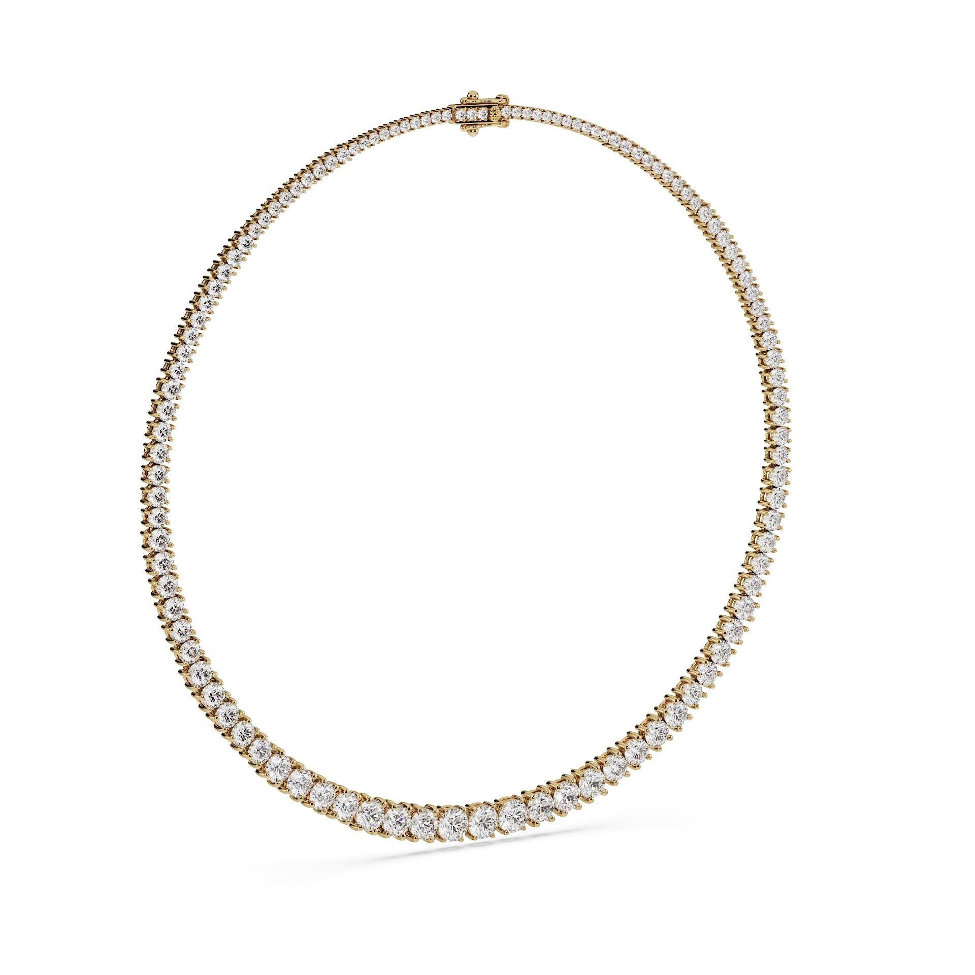 Dynamic Graduating 22ct Diamond Tennis Necklace