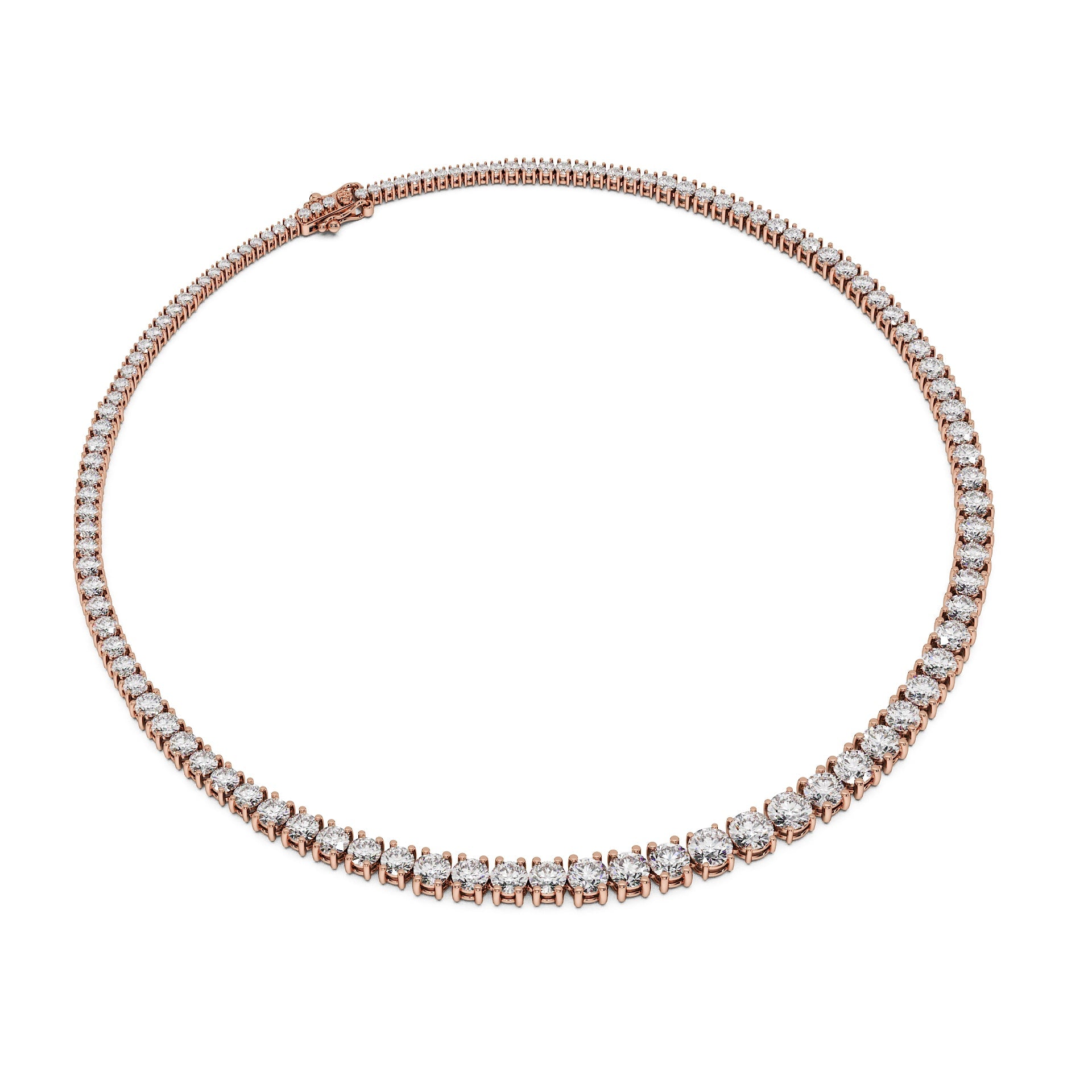 Dynamic Graduating 22ct Diamond Tennis Necklace