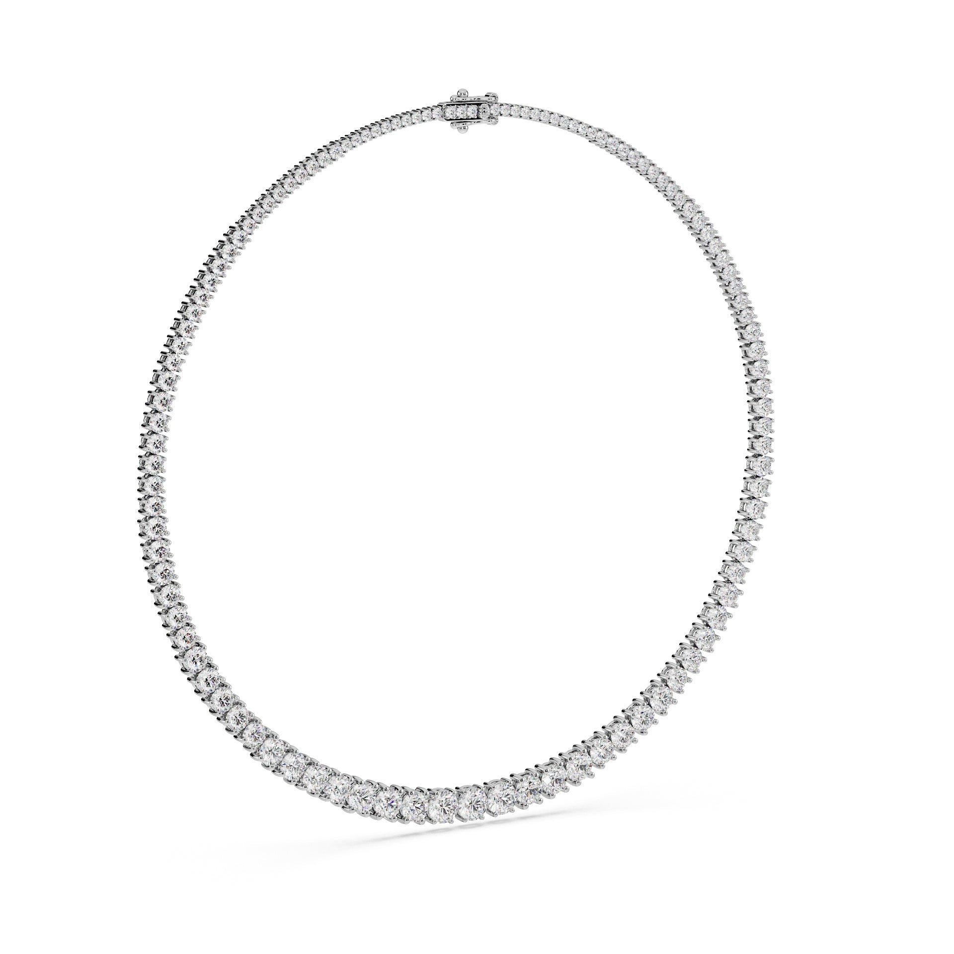 Dynamic Graduating 22ct Diamond Tennis Necklace