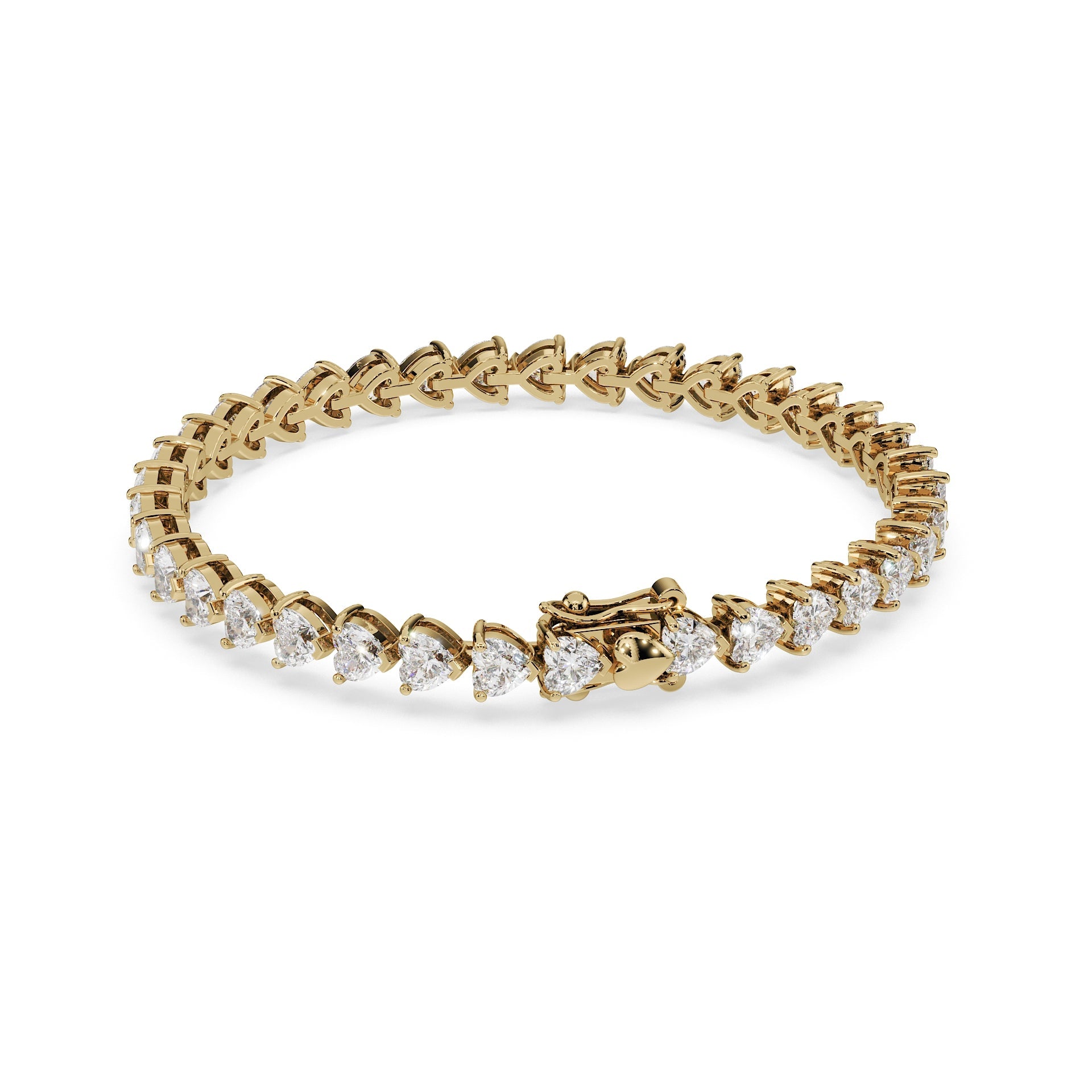 Heart-Cut Diamond Tennis Bracelet