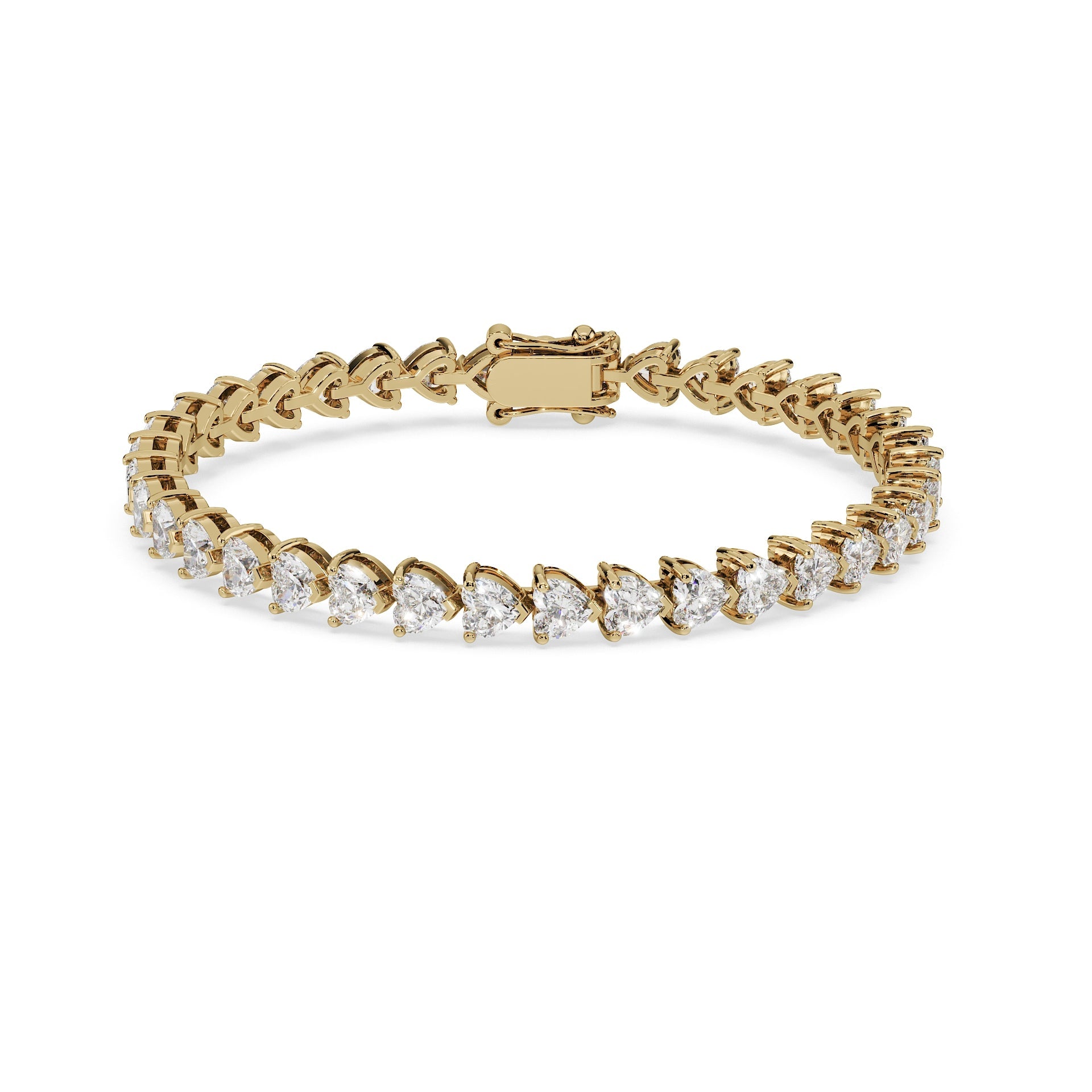 Heart-Cut Diamond Tennis Bracelet