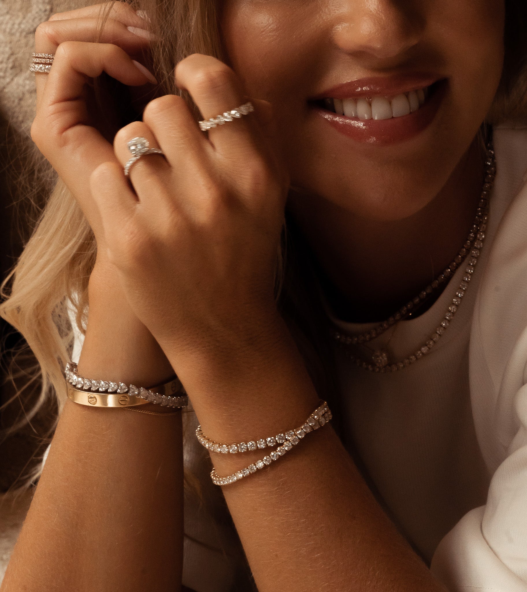 Heart-Cut Diamond Tennis Bracelet