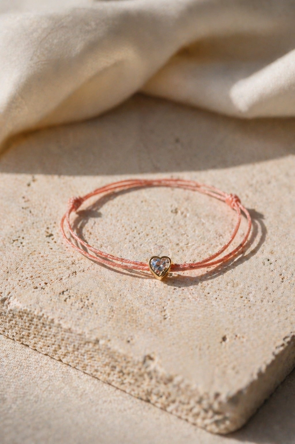 Heart Diamond Cord Bracelet