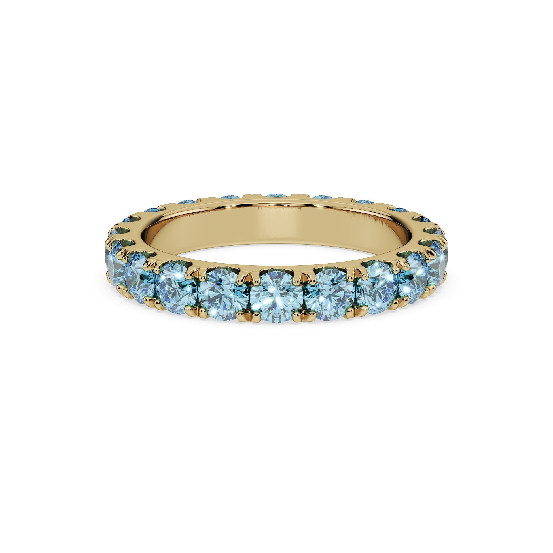 14K Yellow gold_Ice Blue Diamond