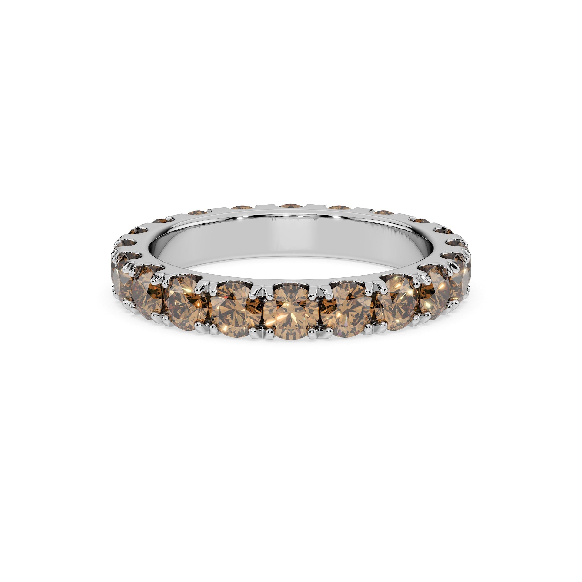 14K White gold_Brown Diamond