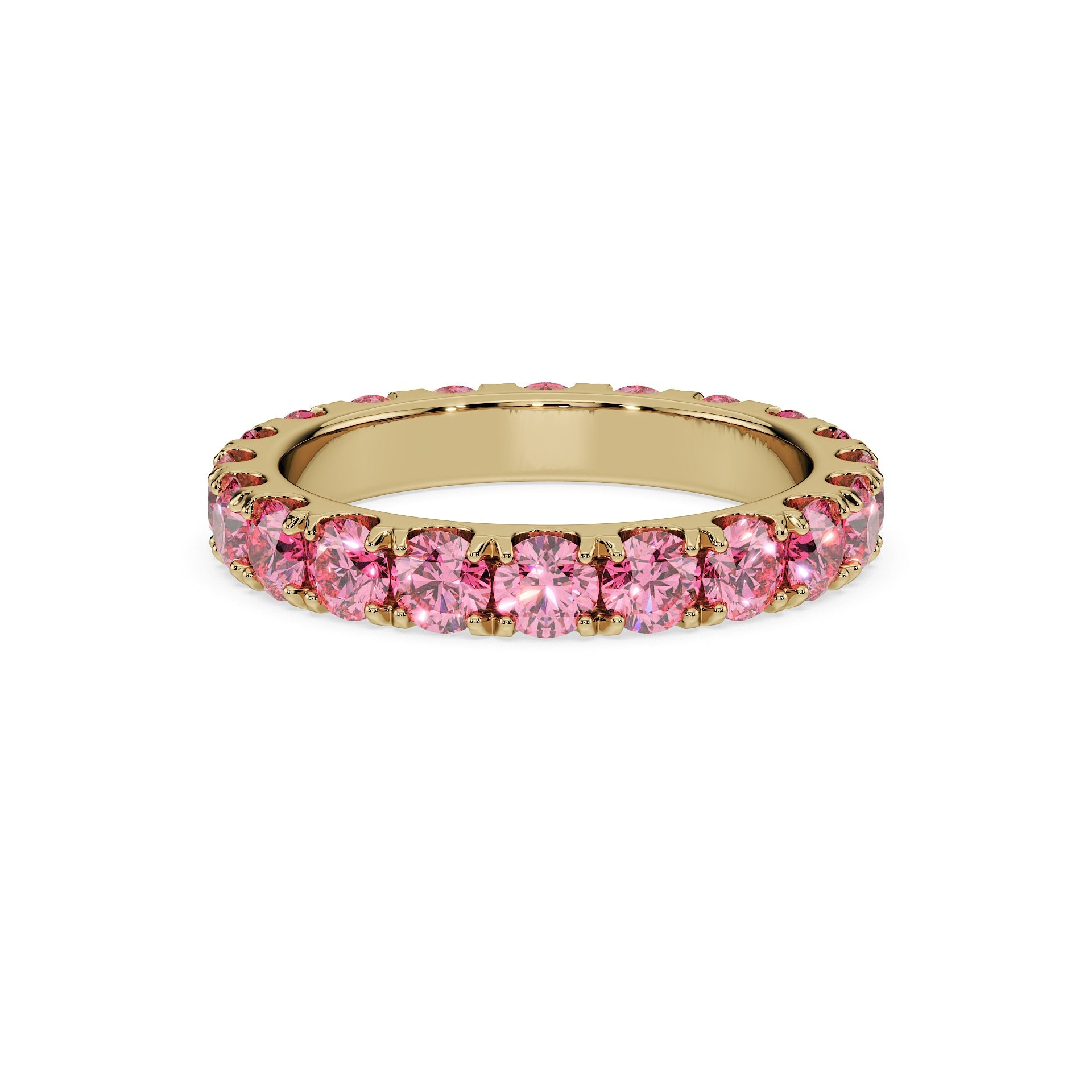 14K Yellow gold_Vivid Pink Diamond
