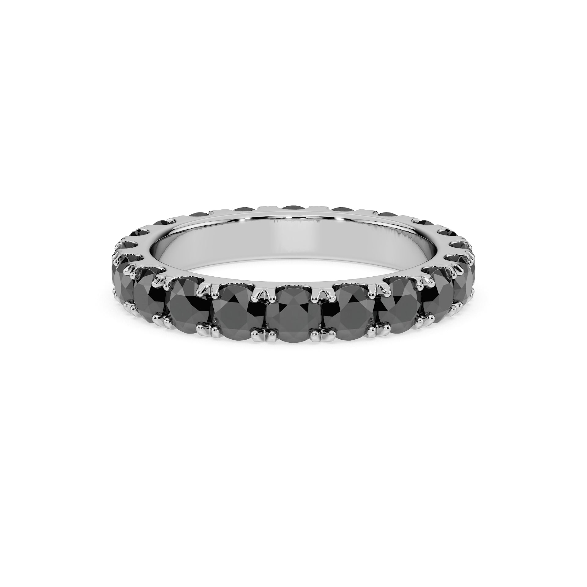 14K White gold_Black Diamond
