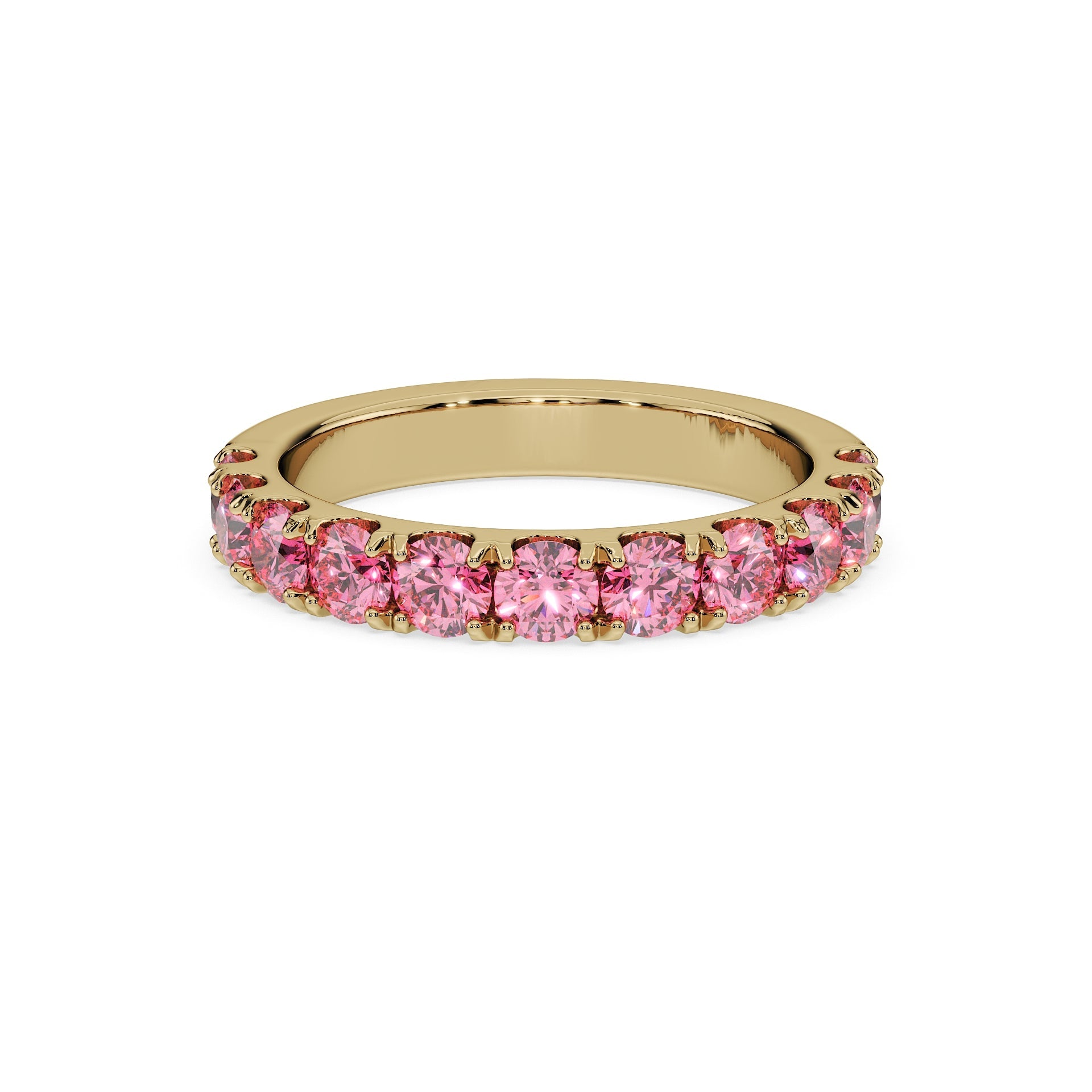 14K Yellow gold_Vivid Pink Diamond