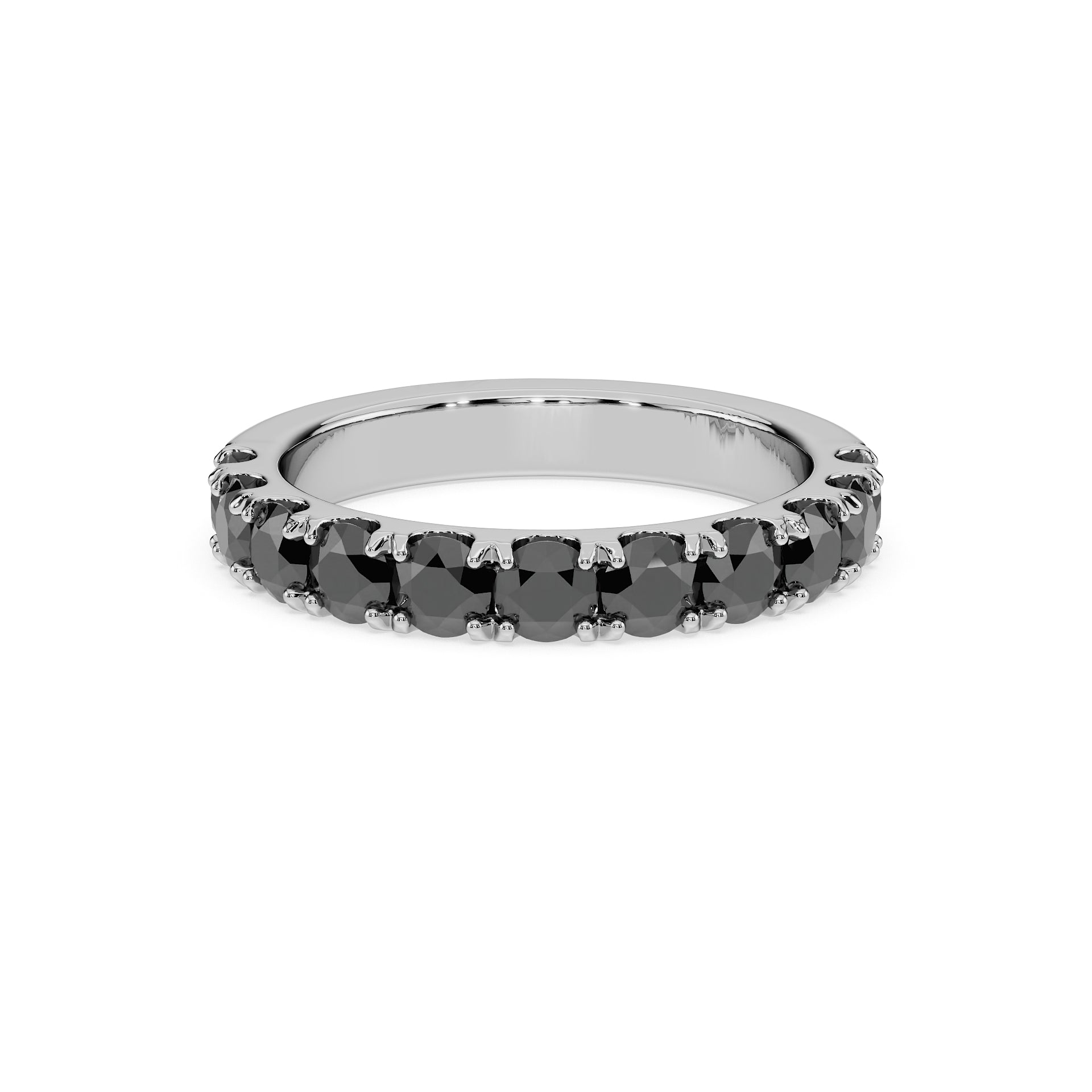 14K White gold_Black Diamond