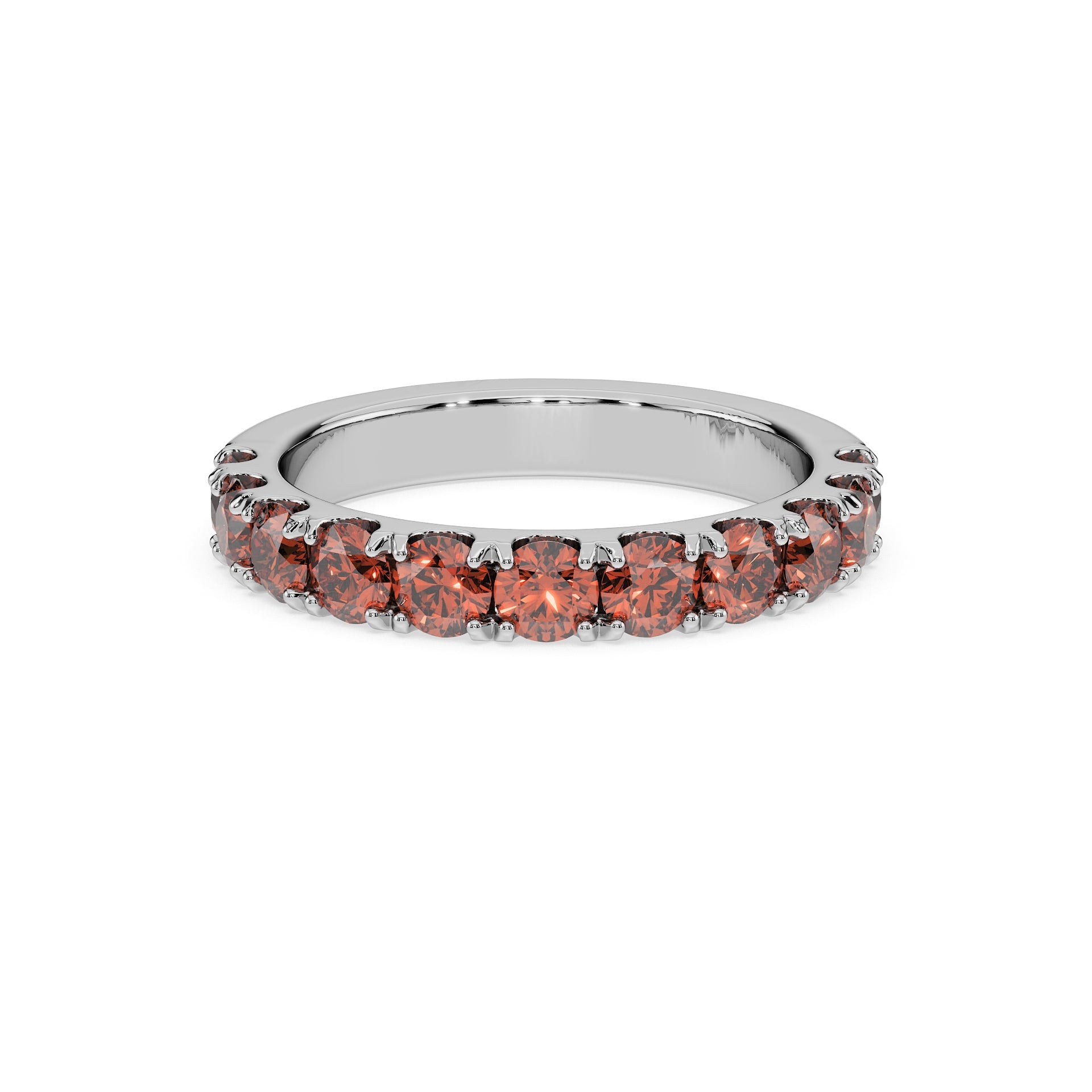 14K White gold_Cherry Cognac Diamond