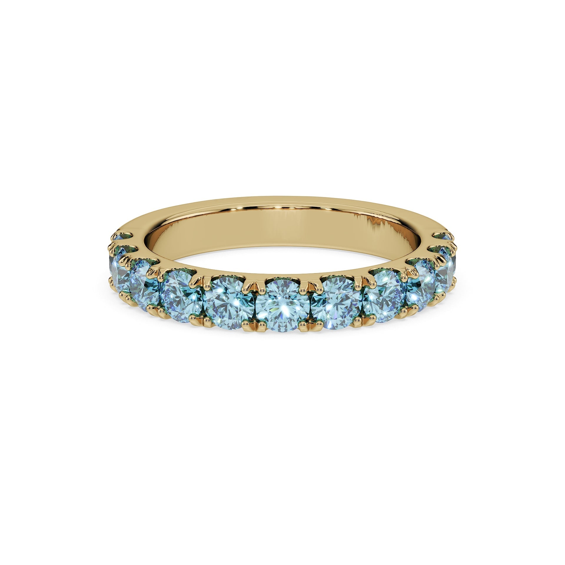 14K Yellow gold_Ice Blue Diamond