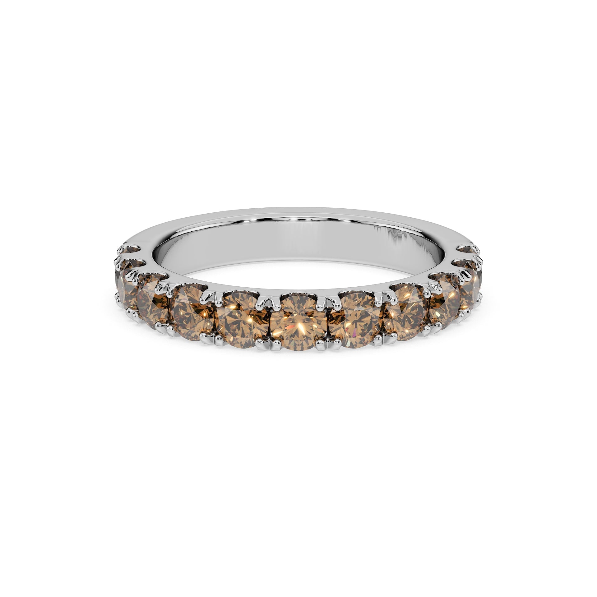 14K White gold_Brown Diamond