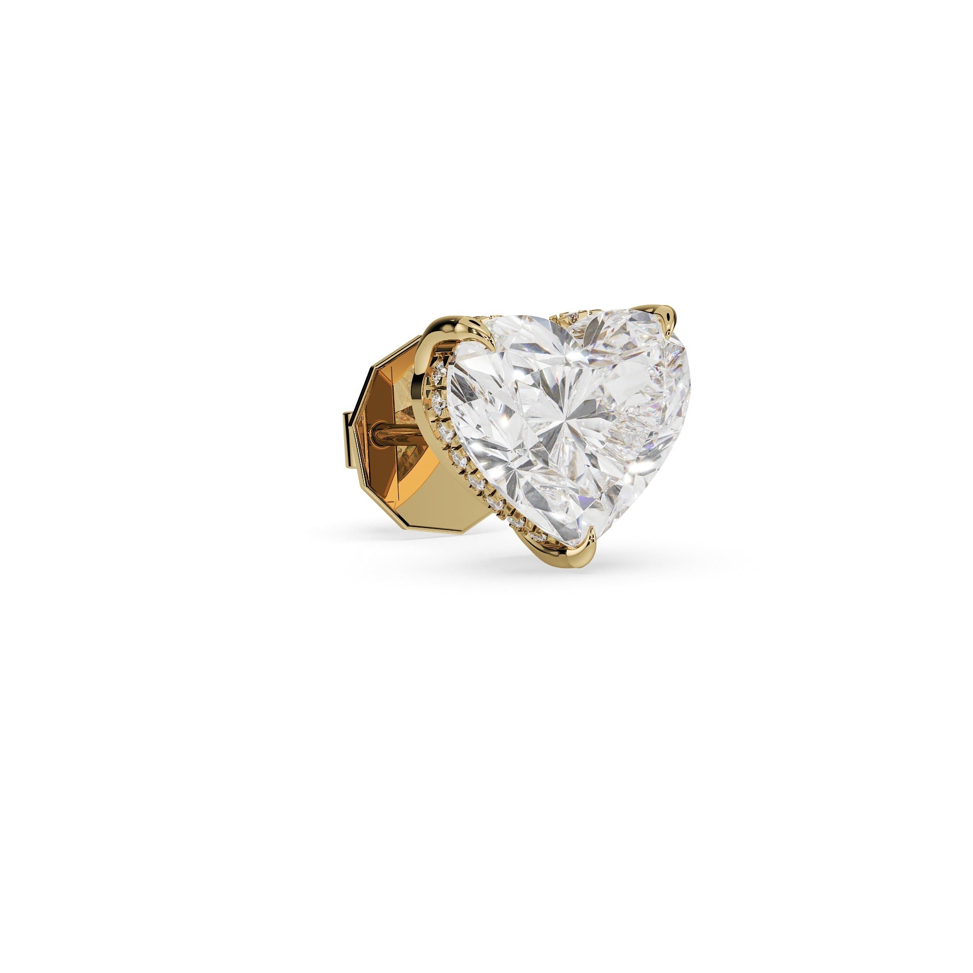 Luxury Heart Diamond Earring Stud (Single)