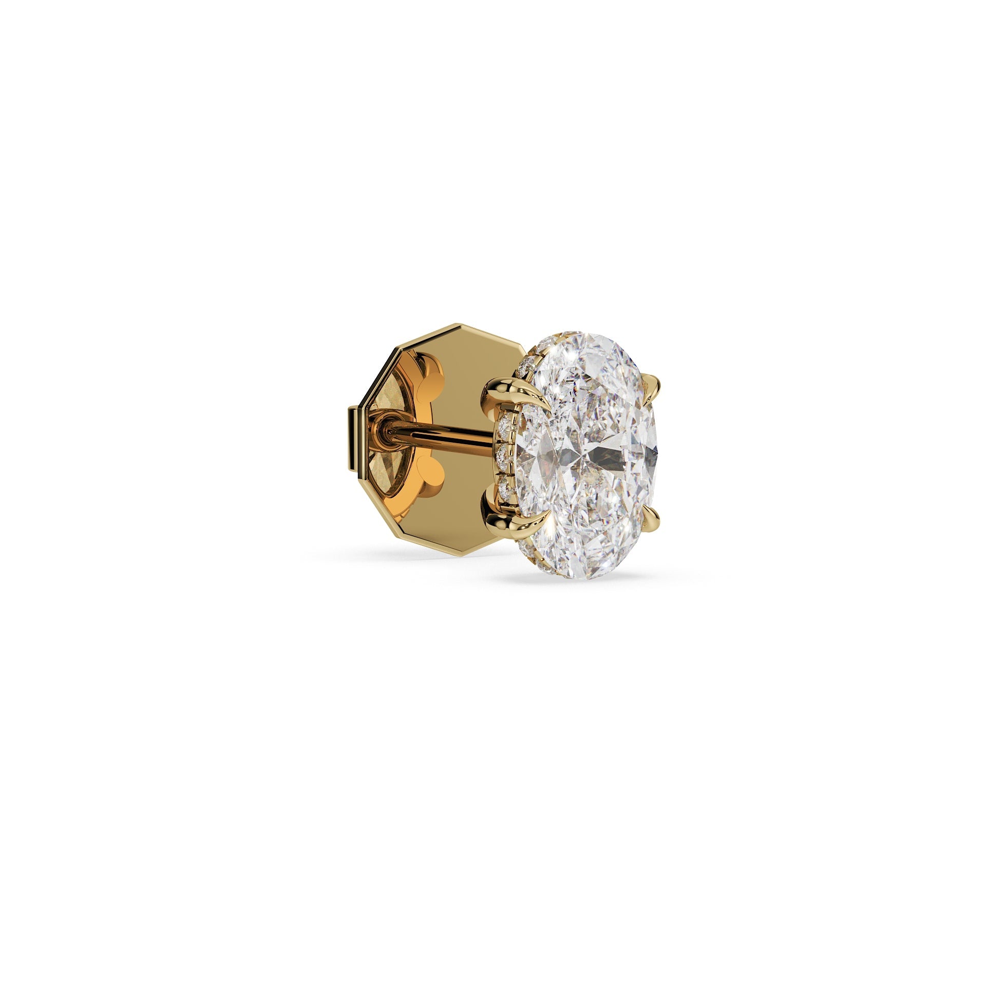 Luxury Oval Diamond Earring Stud (Single)