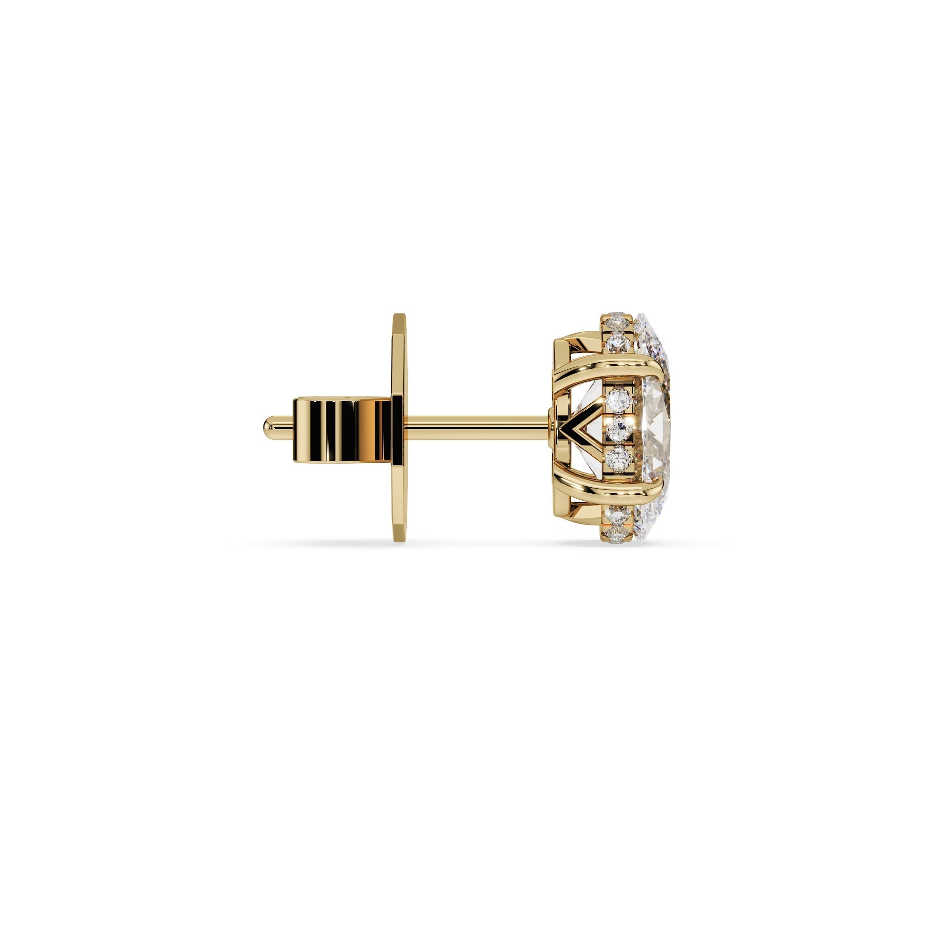Luxury Oval Diamond Earring Stud (Single)