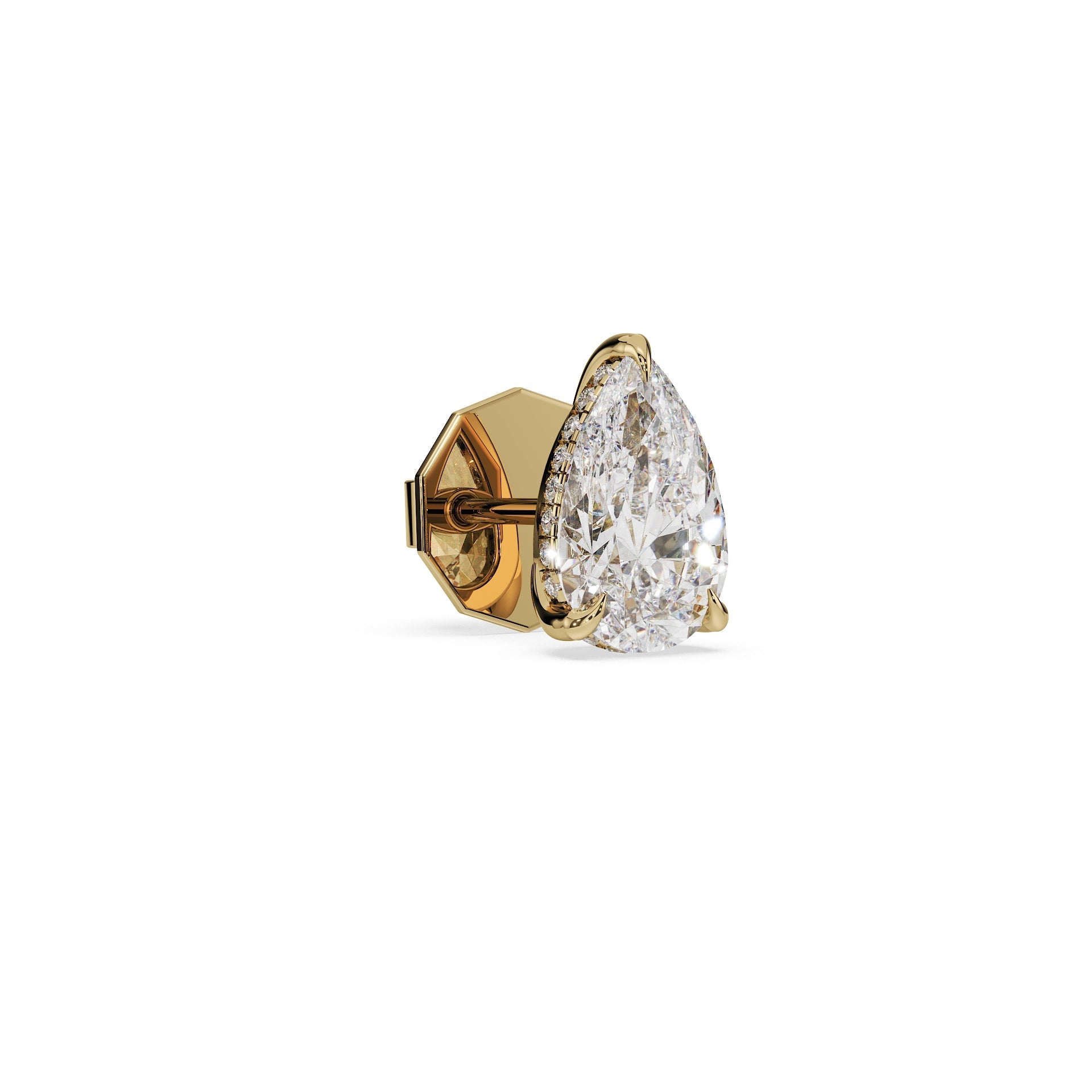 Luxury Pear Diamond Earring Stud (Single)