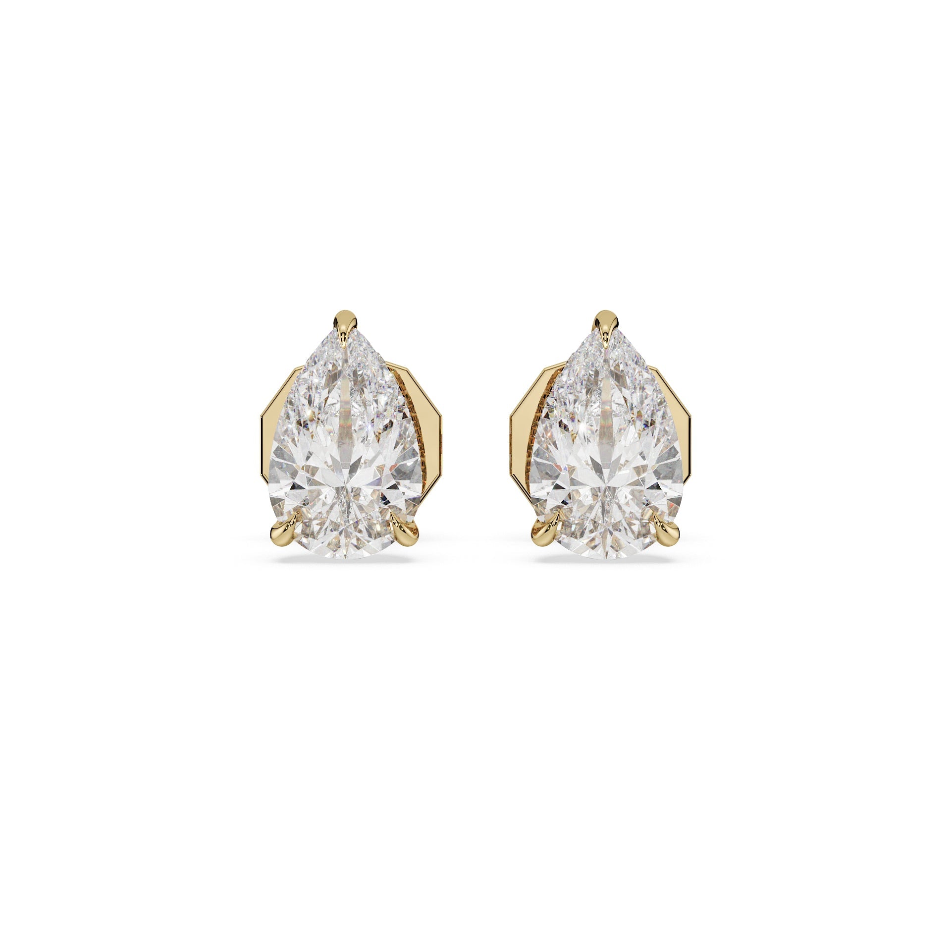 Luxury Pear Diamond Earring Studs (Pair)