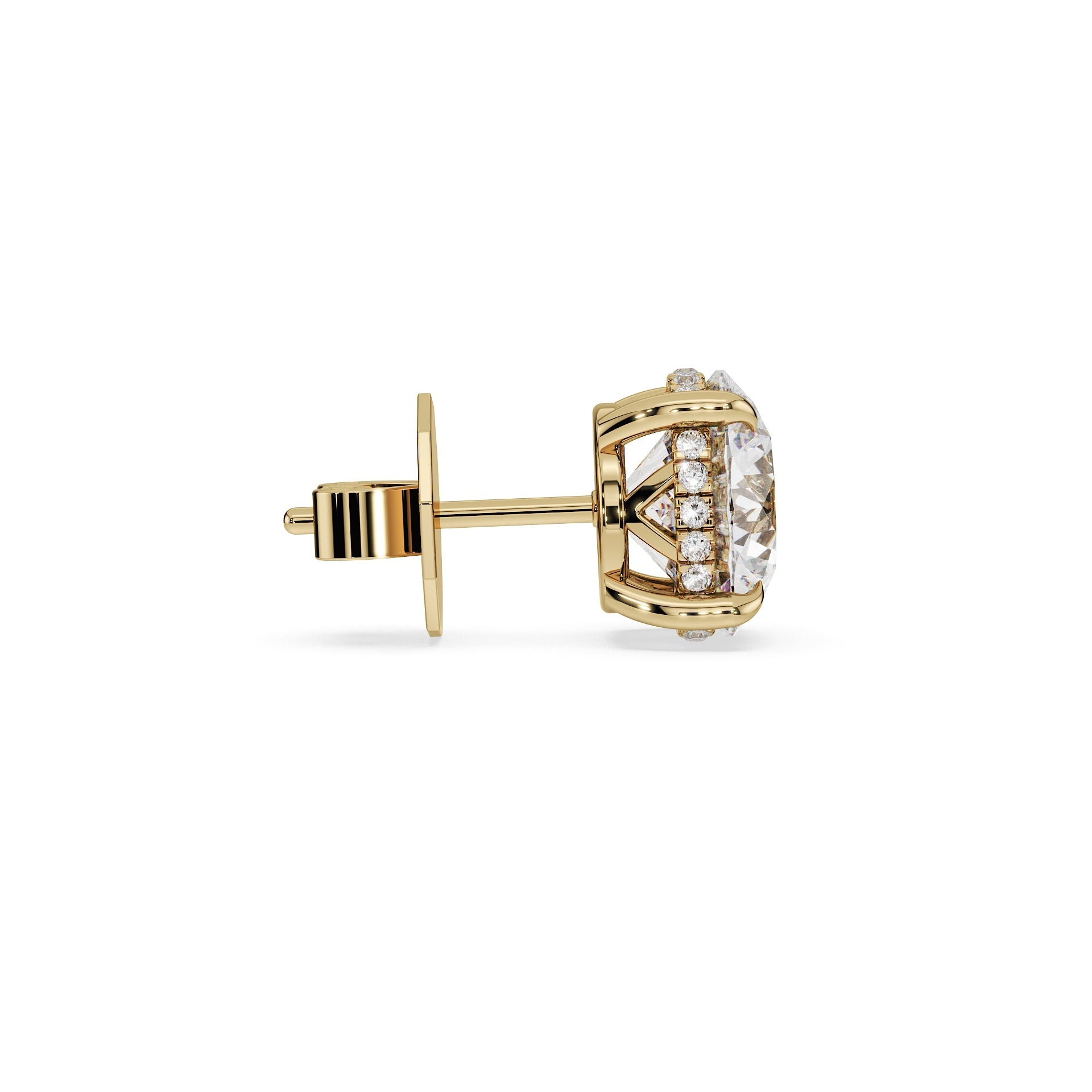 Luxury Round Diamond Earring Stud (Single)